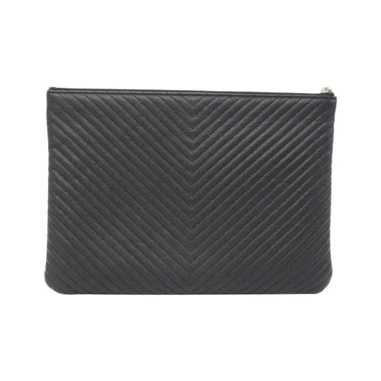 CHANEL Timeless Classic 82199 Pouch Grained Calfskin Black Grained Calfskin Rank A - Thumbnail 2