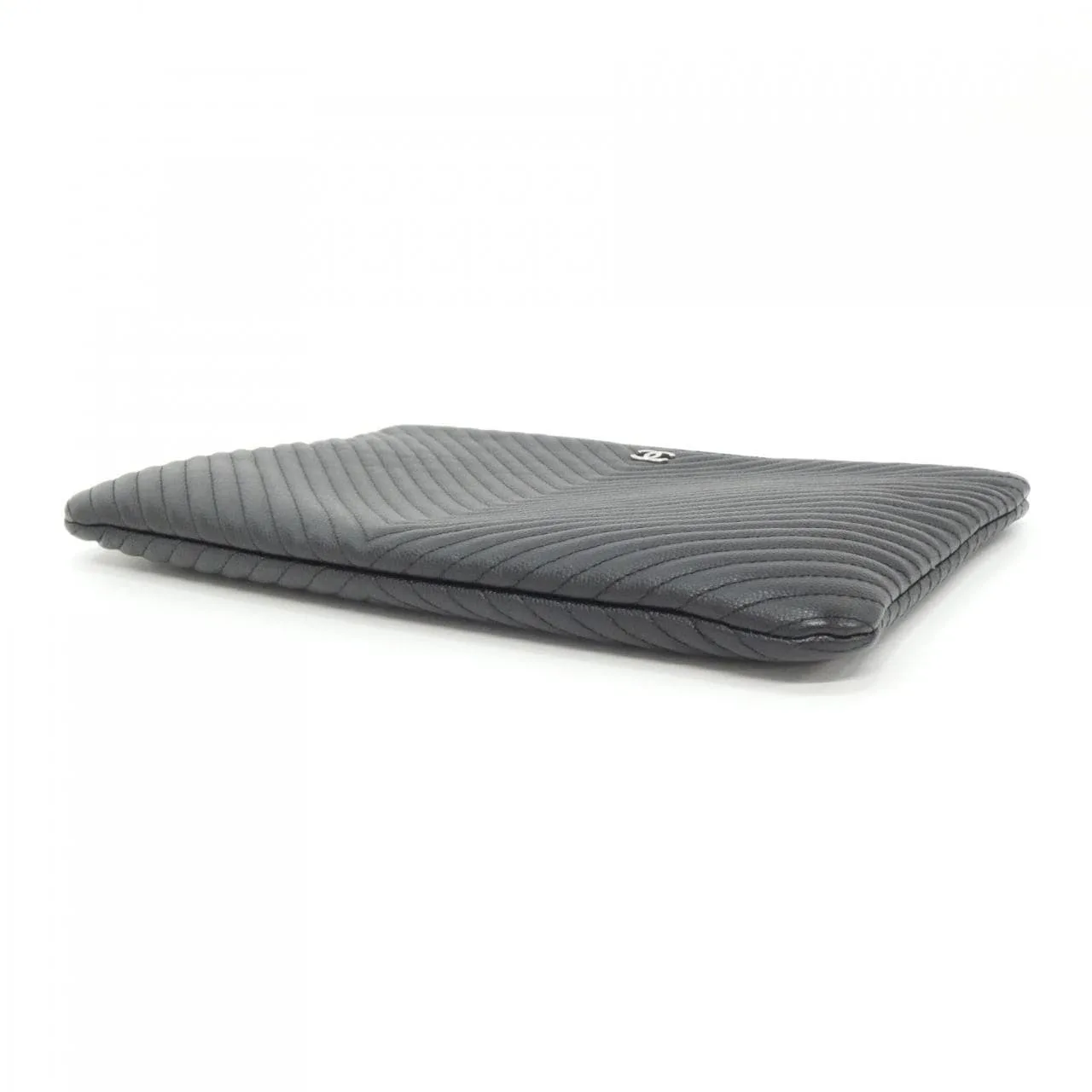 CHANEL Timeless Classic 82199 Pouch Grained Calfskin Black Grained Calfskin Rank A - Thumbnail 3