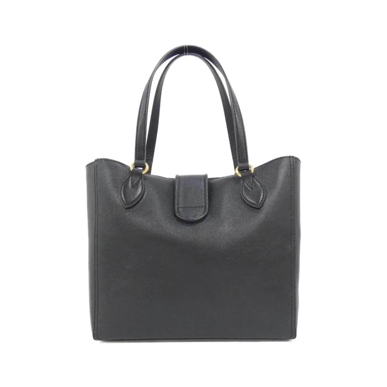 GUCCI 652680 1U10T 手提包 皮革 黑色 皮革 中古品A - 縮圖 2