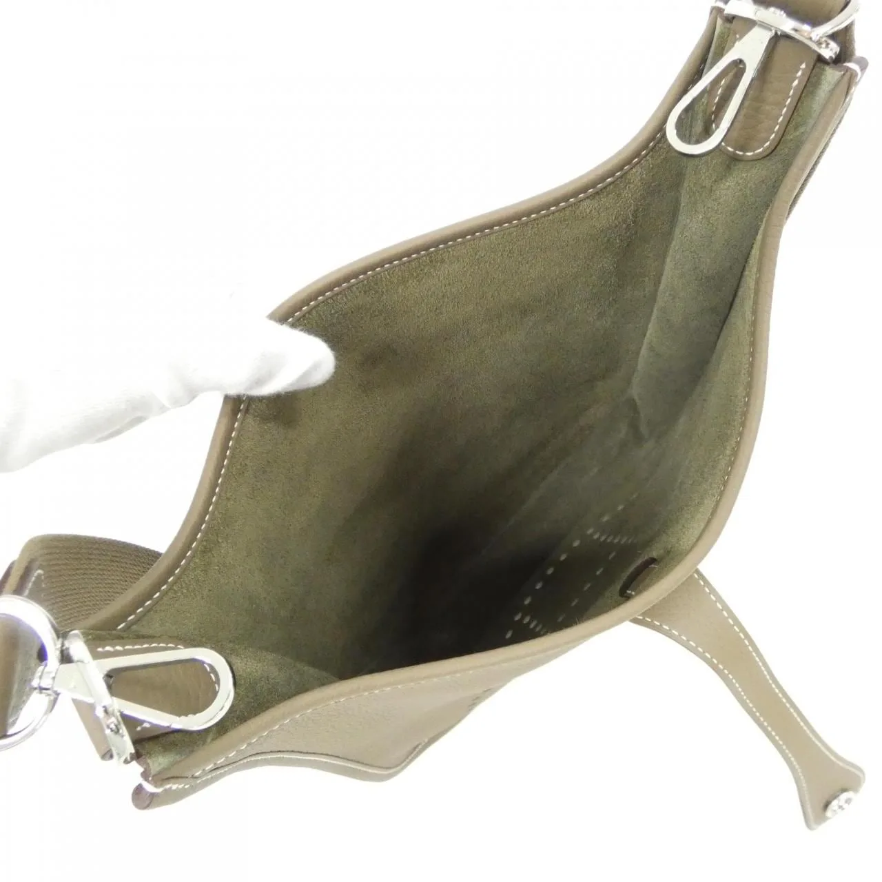 HERMES Evelyne 056277CK Shoulder Clemence Etoupe Clemence Leather Unused - Thumbnail 5