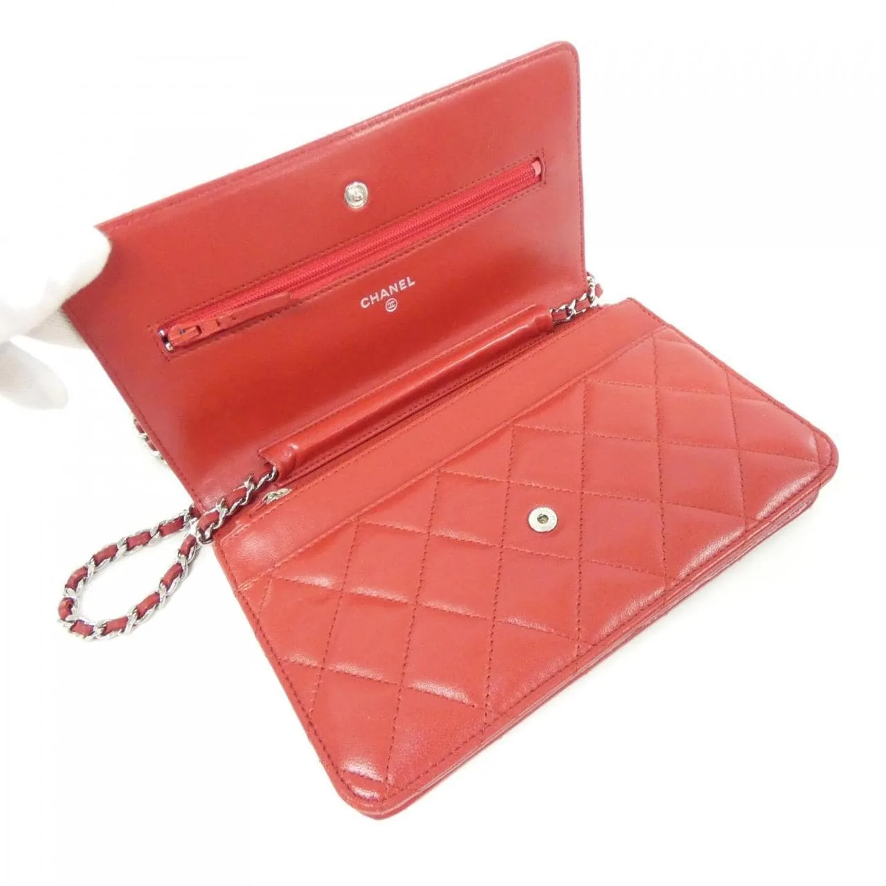 CHANEL Timeless Classic 33814 Wallet Lambskin Red Lambskin Rank A - Thumbnail 8