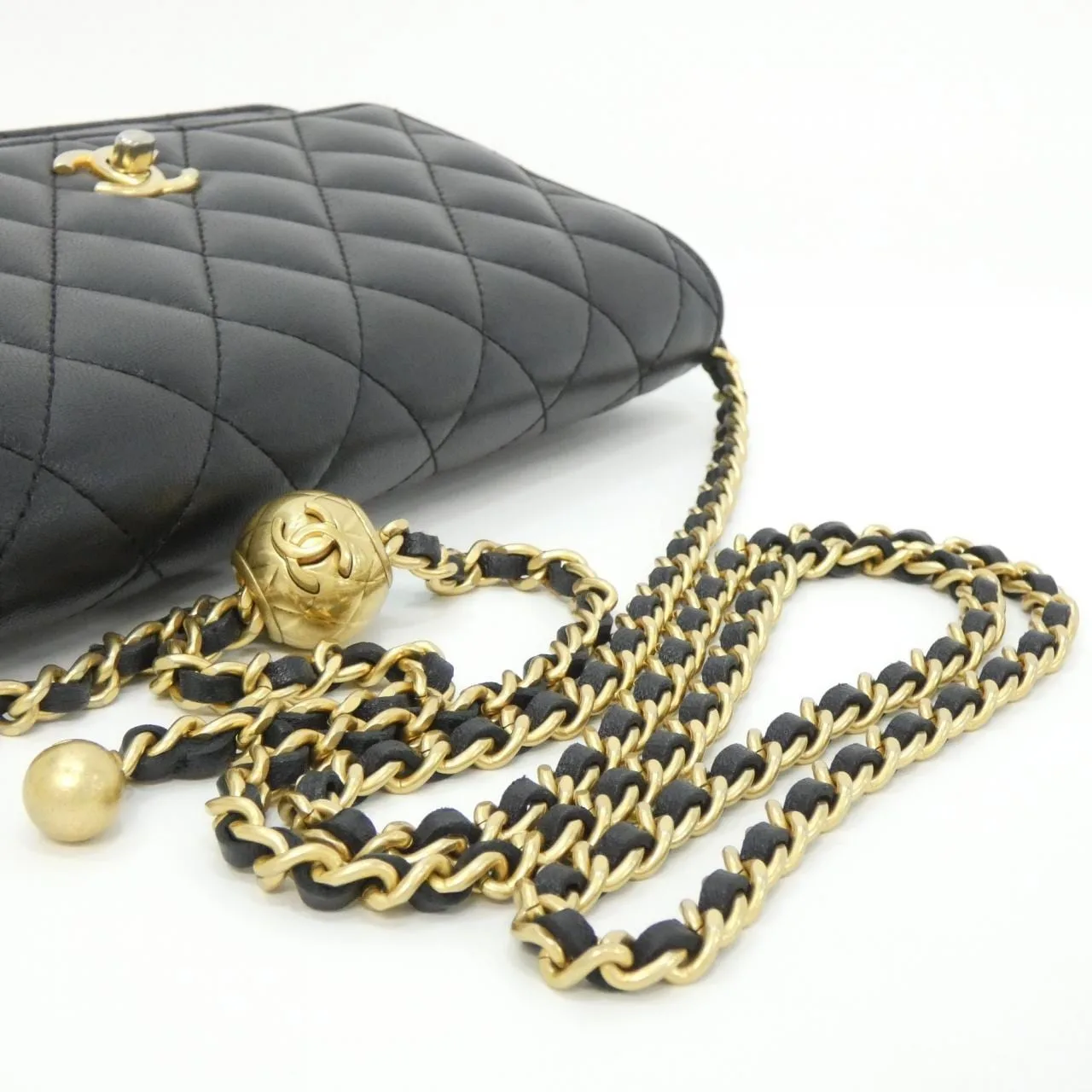 CHANEL Timeless Classic AP1450 Wallet Lambskin Black Lambskin Rank B - Thumbnail 7