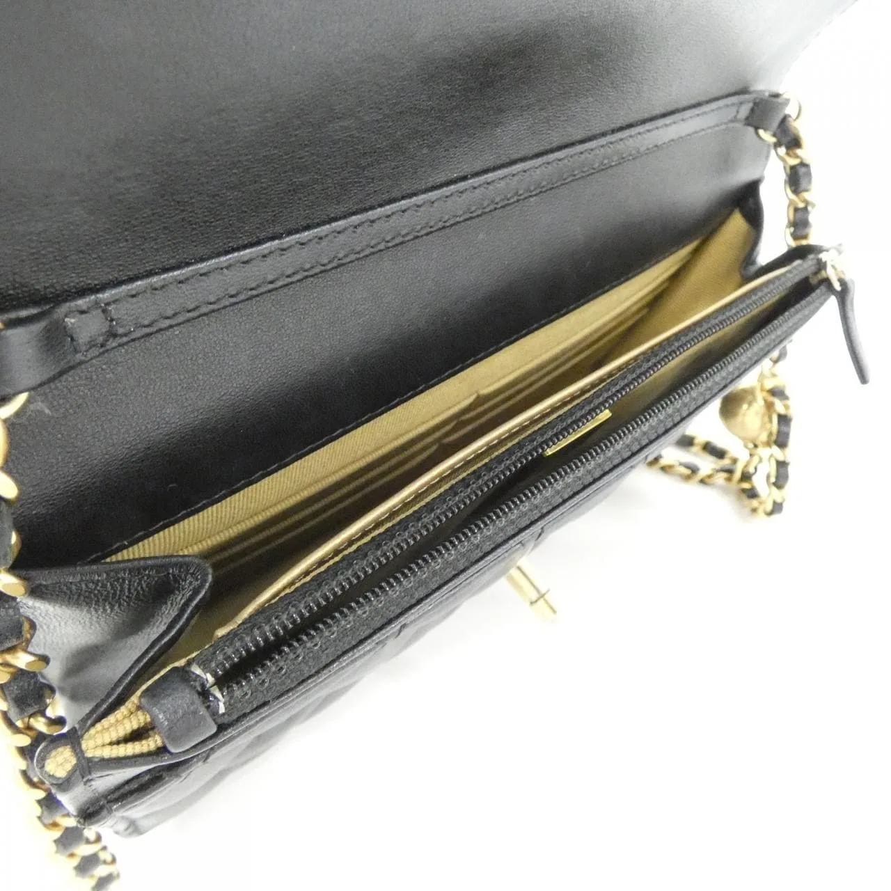 CHANEL Timeless Classic AP1450 Wallet Lambskin Black Lambskin Rank B - Thumbnail 10