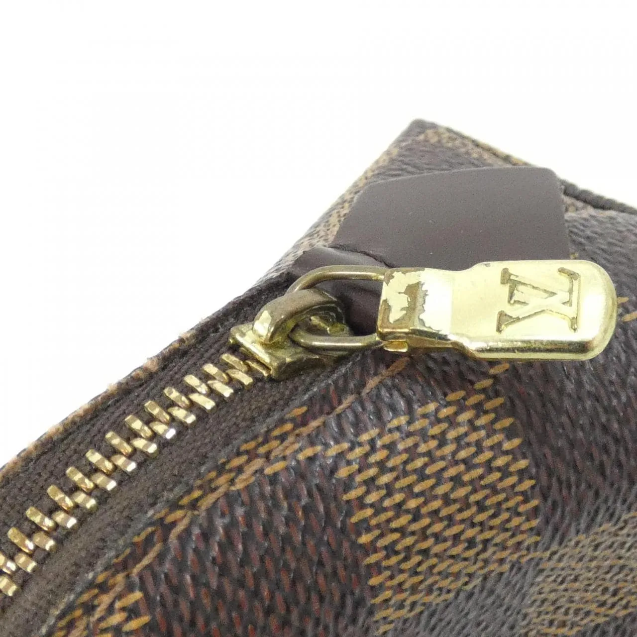 LOUIS VUITTON Pochette N47516 Pouch Damier 黑色 Damier 中古品B - 縮圖 3