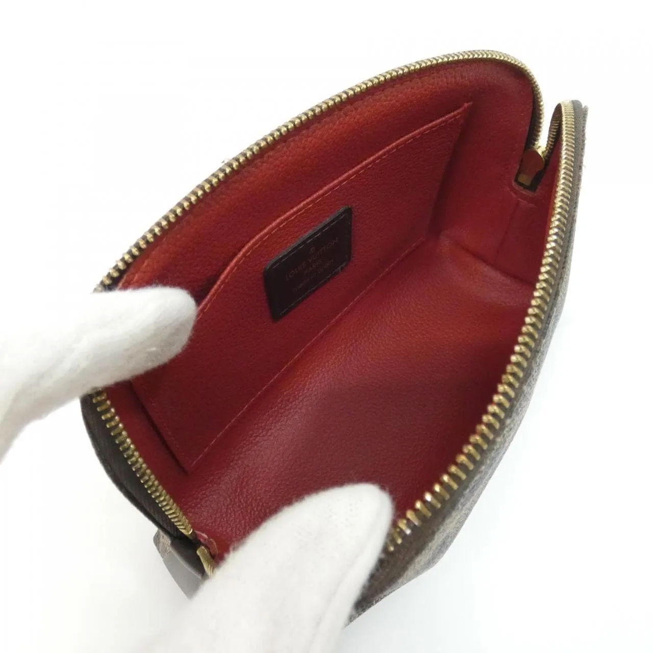 LOUIS VUITTON Pochette N47516 Pouch Damier 黑色 Damier 中古品B - 縮圖 6