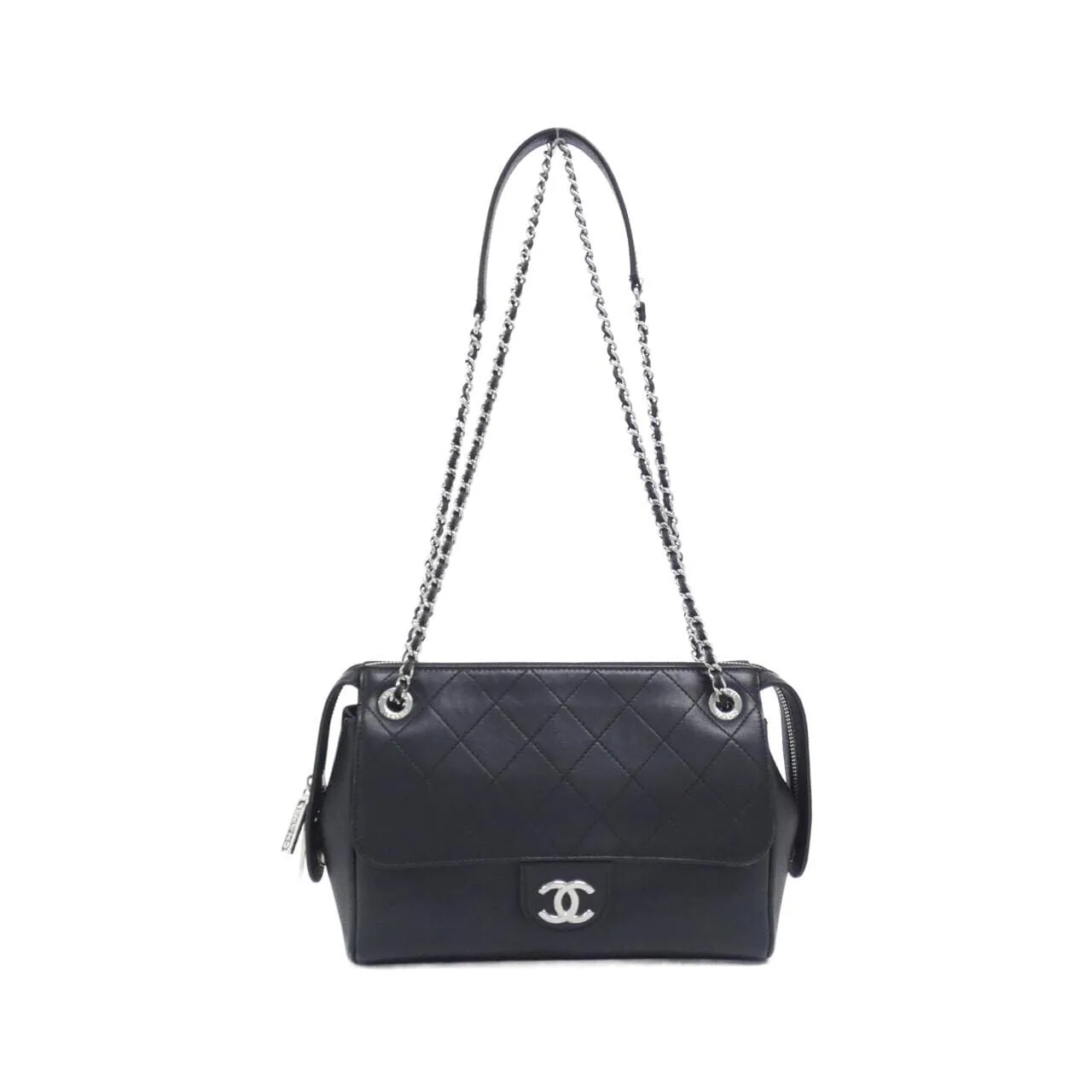 CHANEL 肩背包 魚子醬皮 Black
