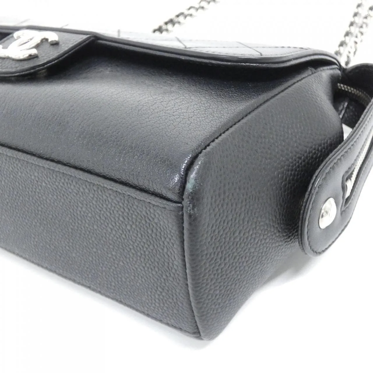 CHANEL Shoulder Caviar Leather Black Caviar Leather Rank A - Thumbnail 3