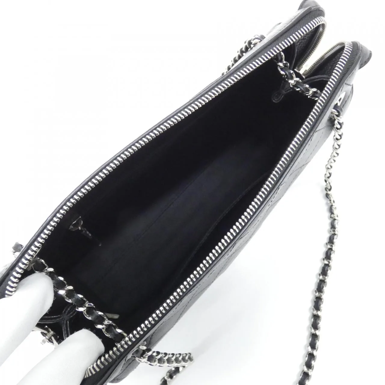 CHANEL Shoulder Caviar Leather Black Caviar Leather Rank A - Thumbnail 10