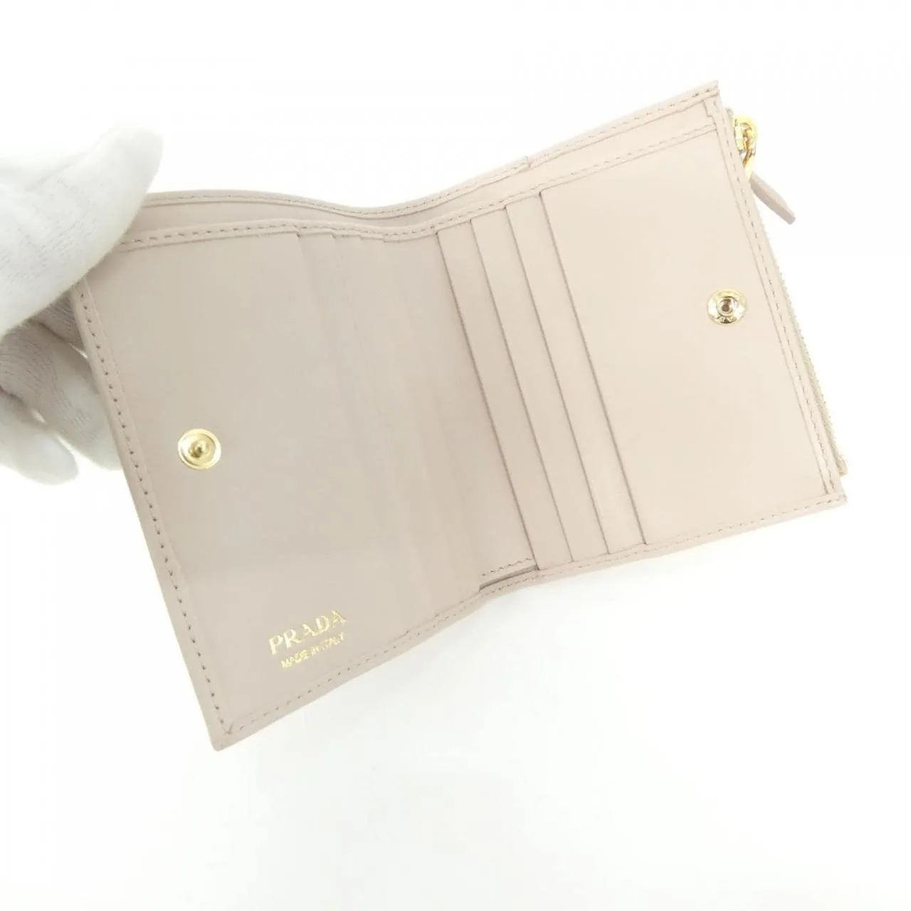 PRADA 1ML050 Wallet 黑色 中古品A - 縮圖 3