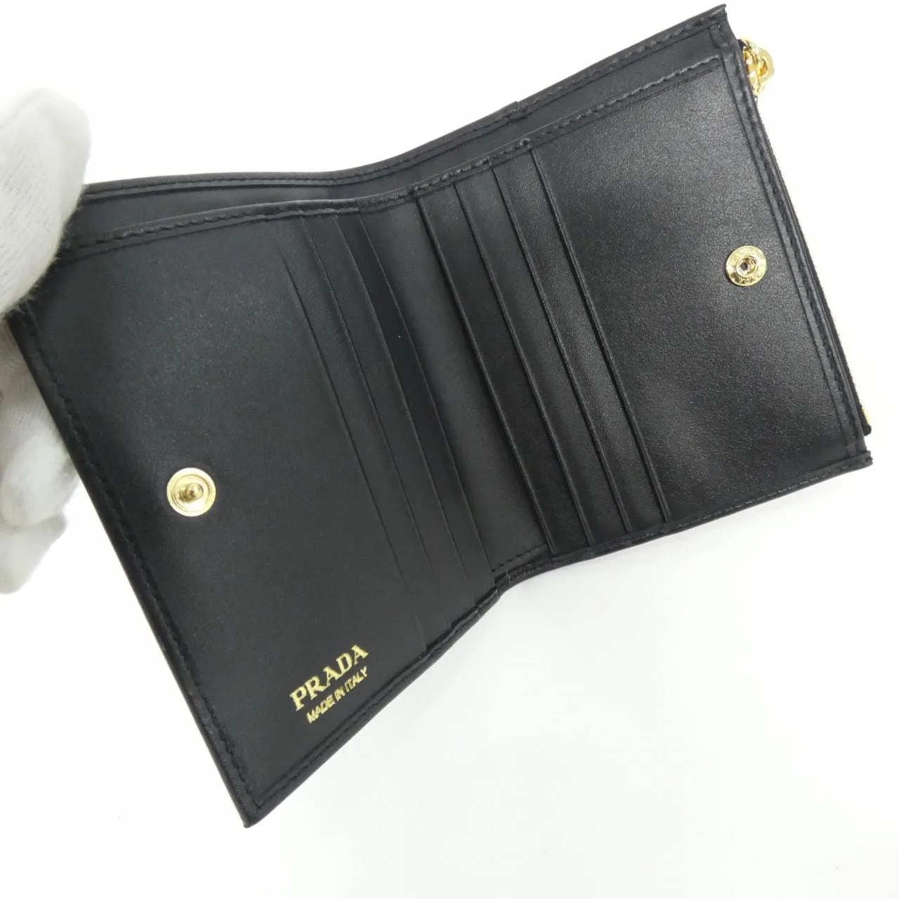 PRADA 1ML050 Wallet Black Rank A - Thumbnail 3