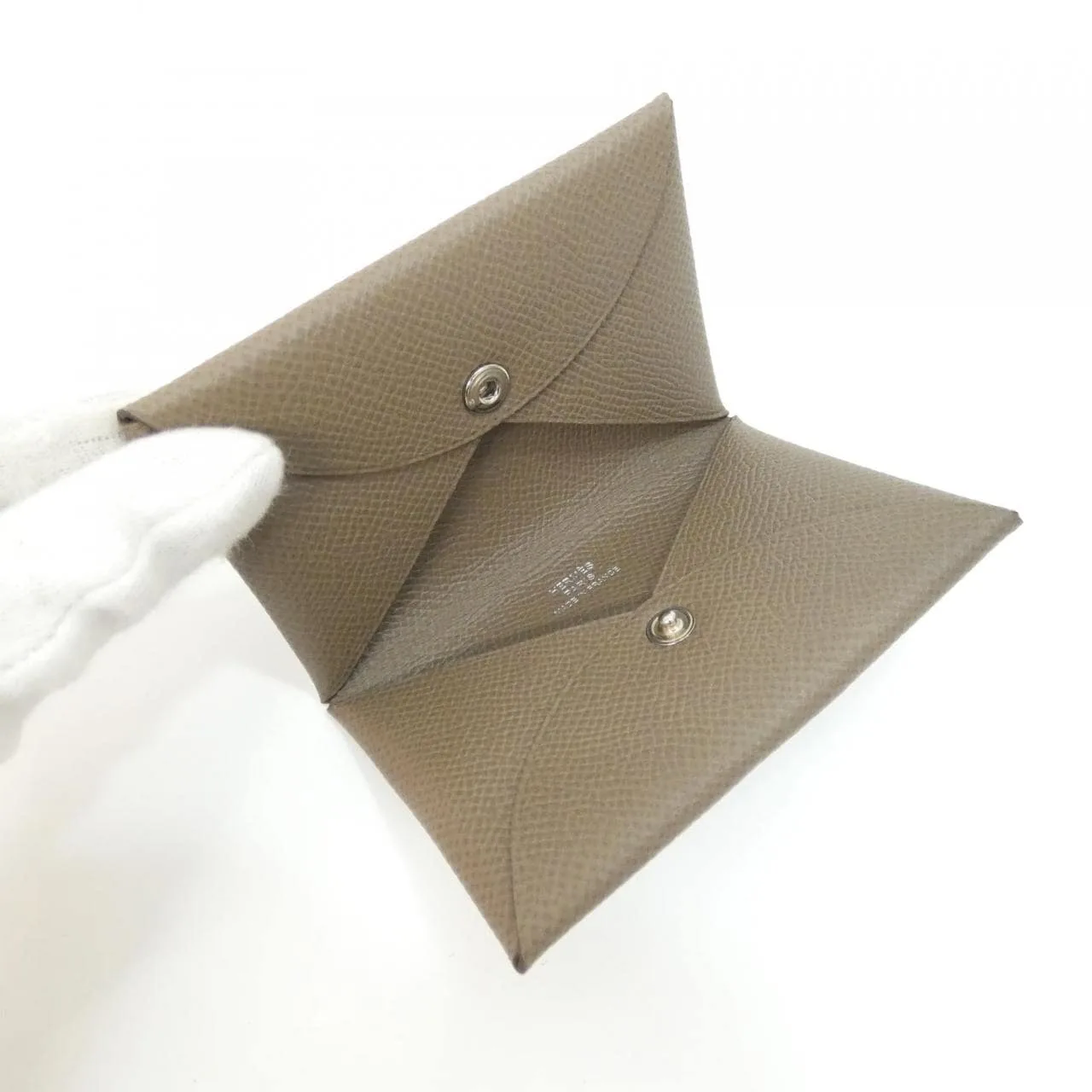 HERMES 044164CK Card Case Epsom Etoupe Epsom Leather Rank A - Thumbnail 2