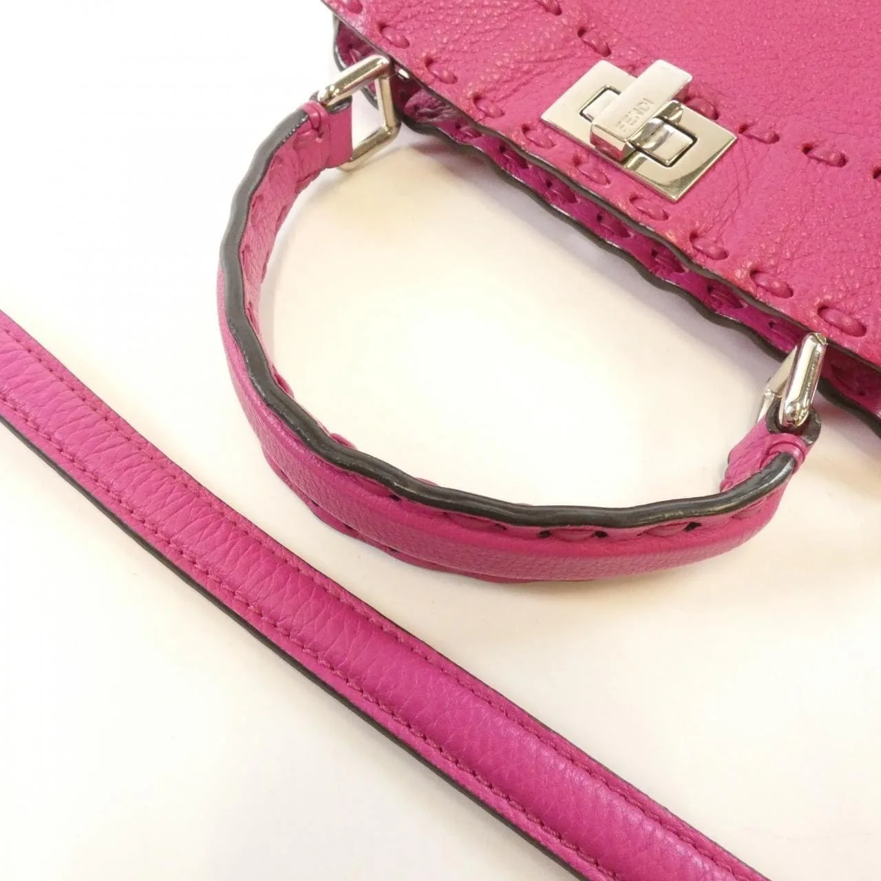 FENDI Peekaboo 8BN244 ANT2 Handbag Black Rank B - Thumbnail 6
