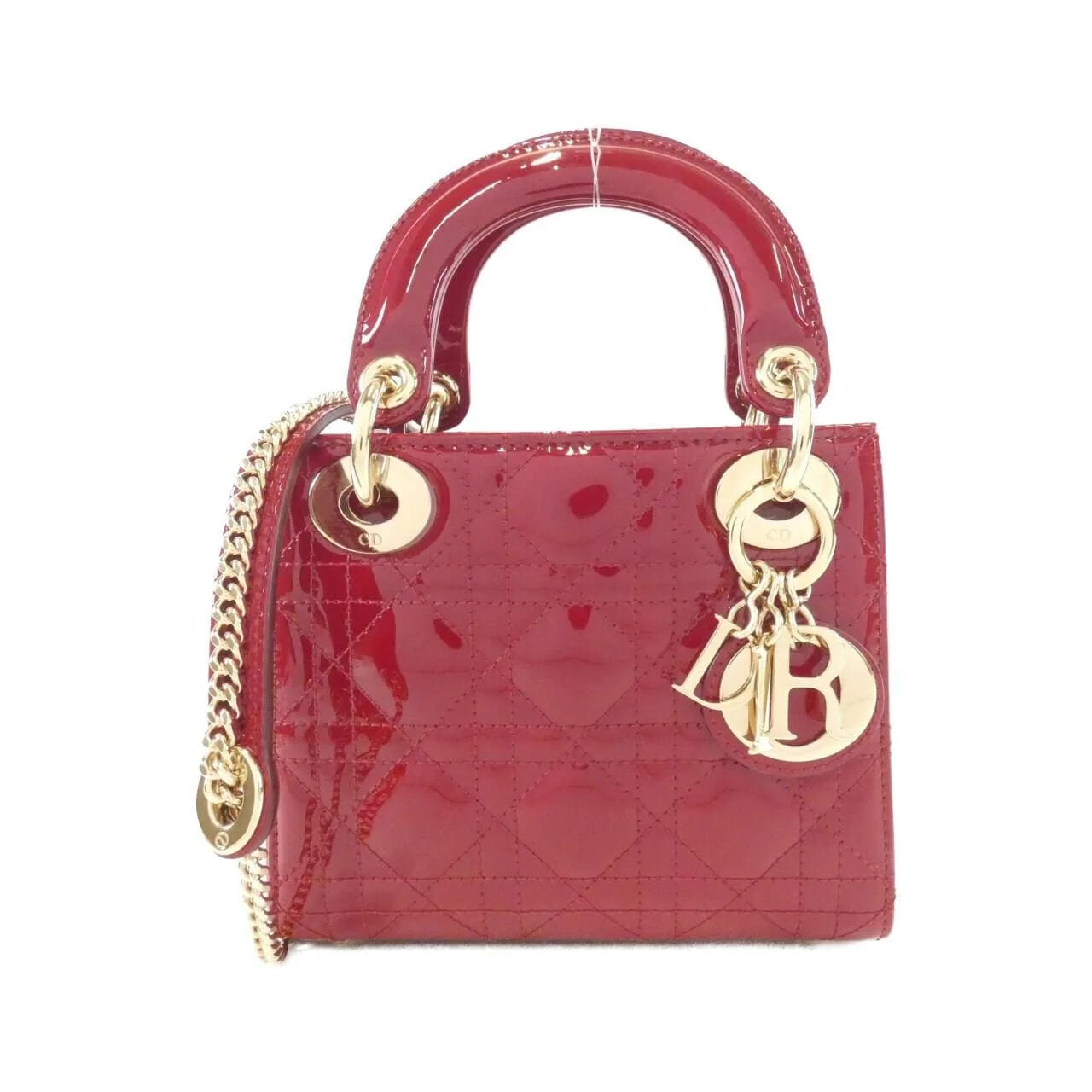 DIOR Lady Dior M0505OWCB Handbag Patent Leather Black