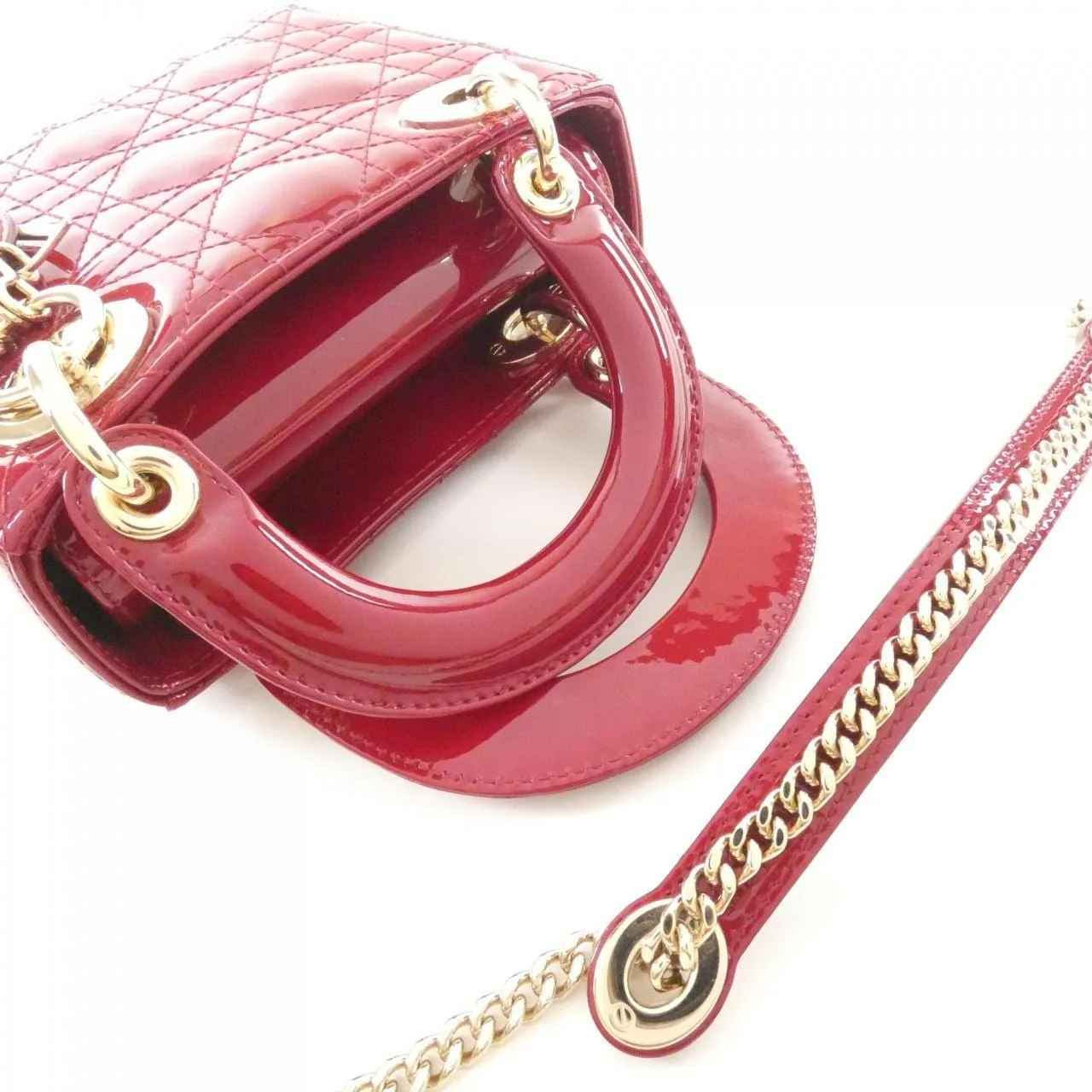 DIOR Lady Dior M0505OWCB Handbag Patent Leather Black Patent Leather Rank A - Thumbnail 4
