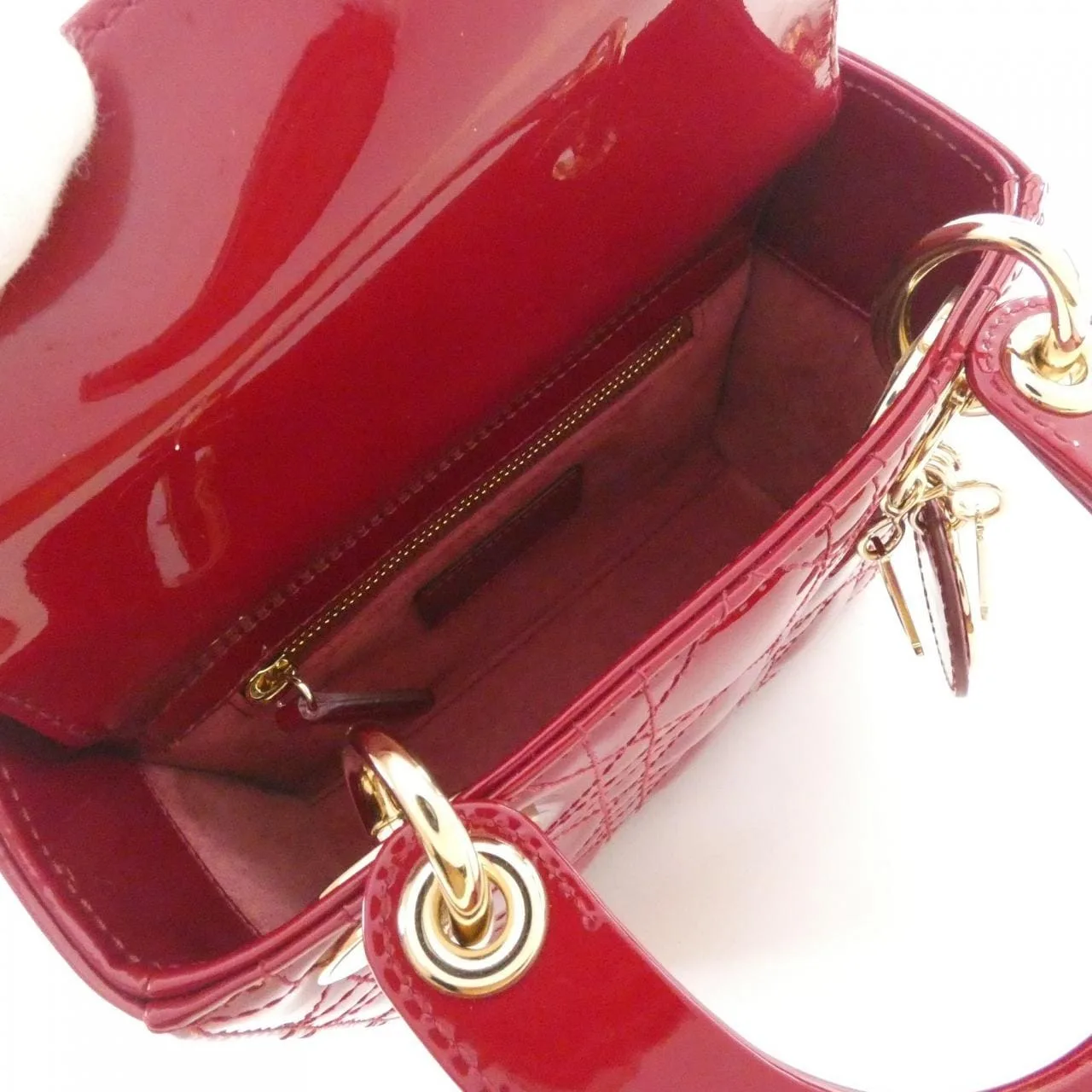 DIOR Lady Dior M0505OWCB Handbag Patent Leather Black Patent Leather Rank A - Thumbnail 5