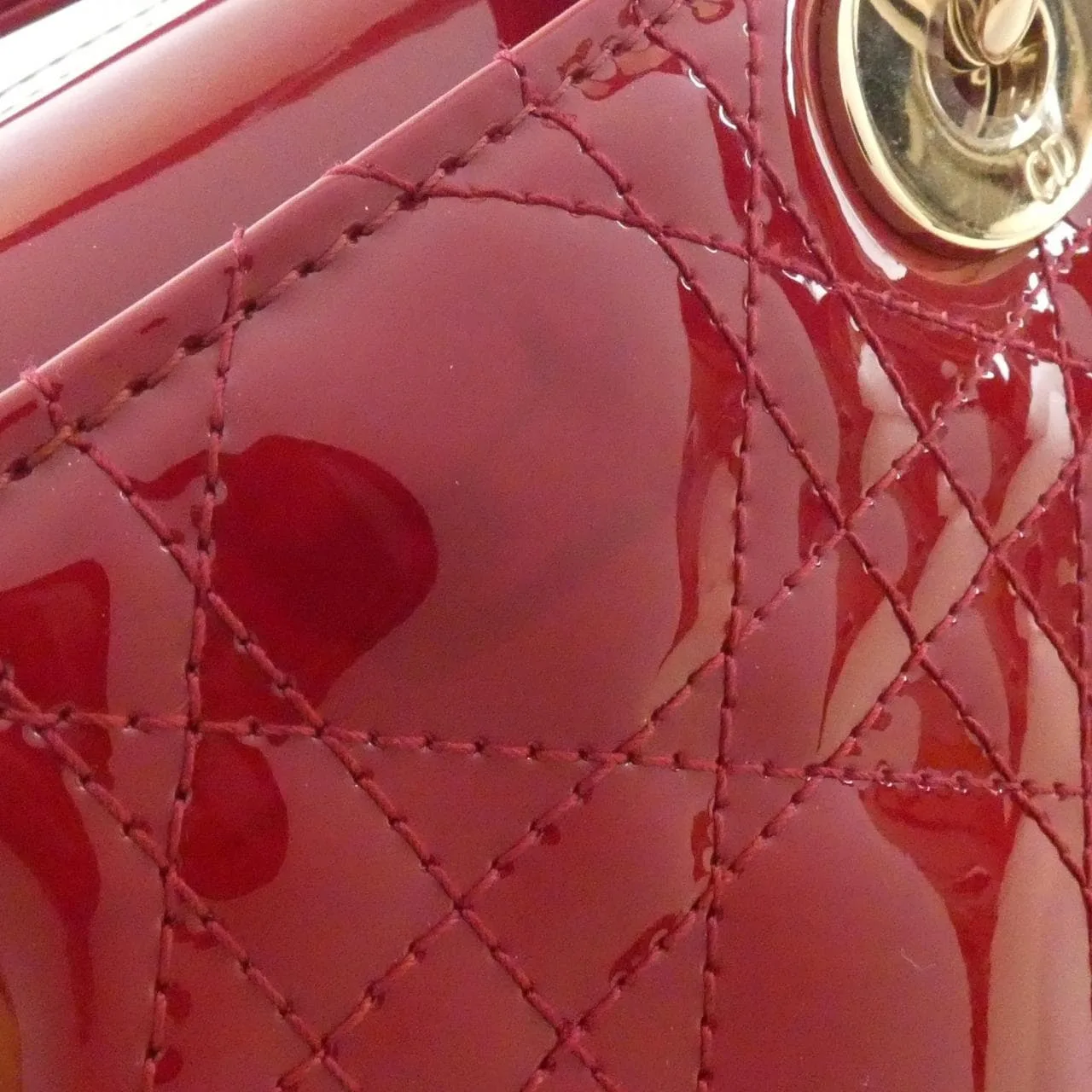 DIOR Lady Dior M0505OWCB Handbag Patent Leather Black Patent Leather Rank A - Thumbnail 6