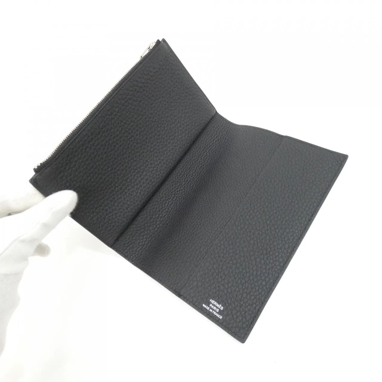 HERMES 078555CK Wallet Togo Black Togo Leather Rank A - Thumbnail 7