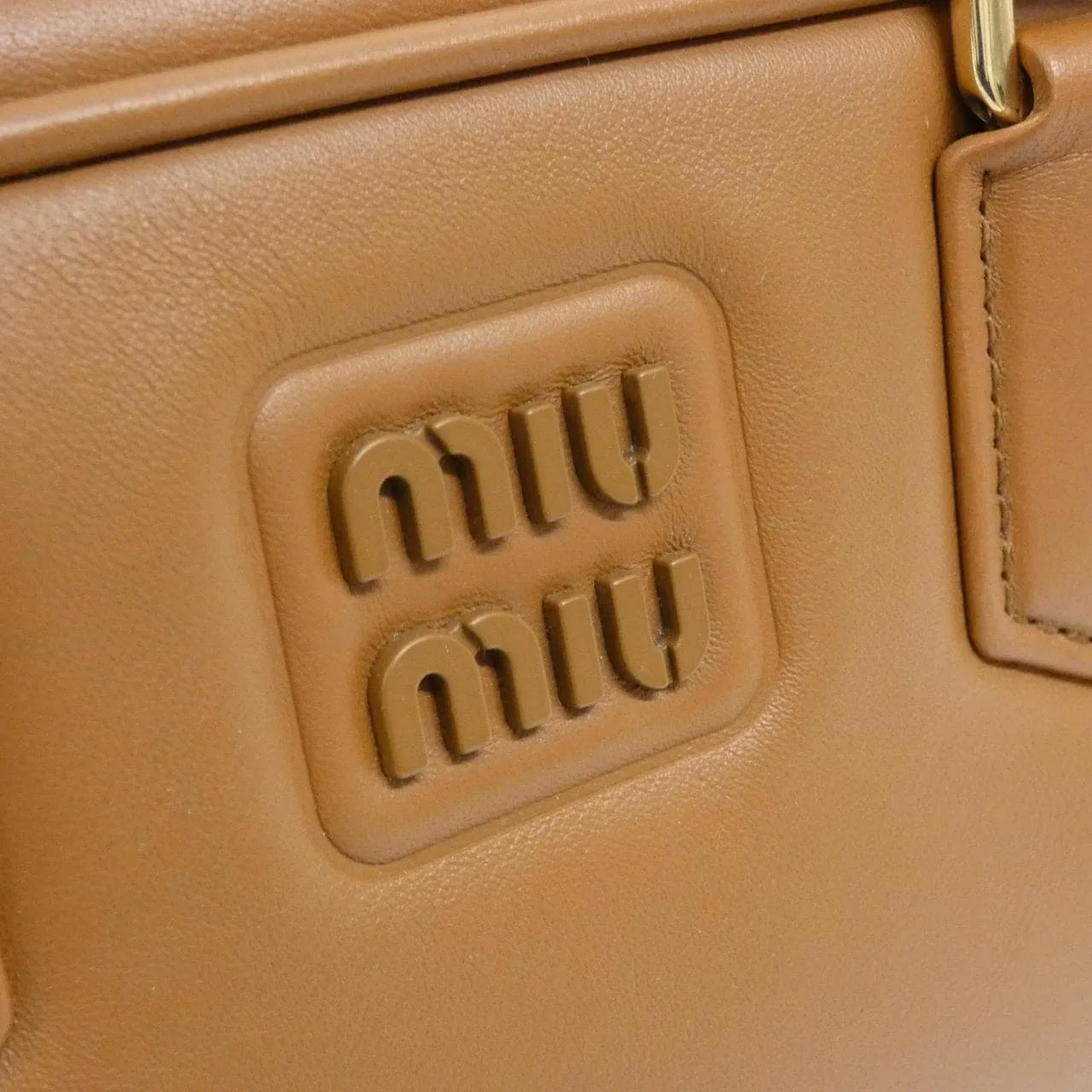 MIU MIU 5BB148 手提包 Cognac 中古品A - 縮圖 4