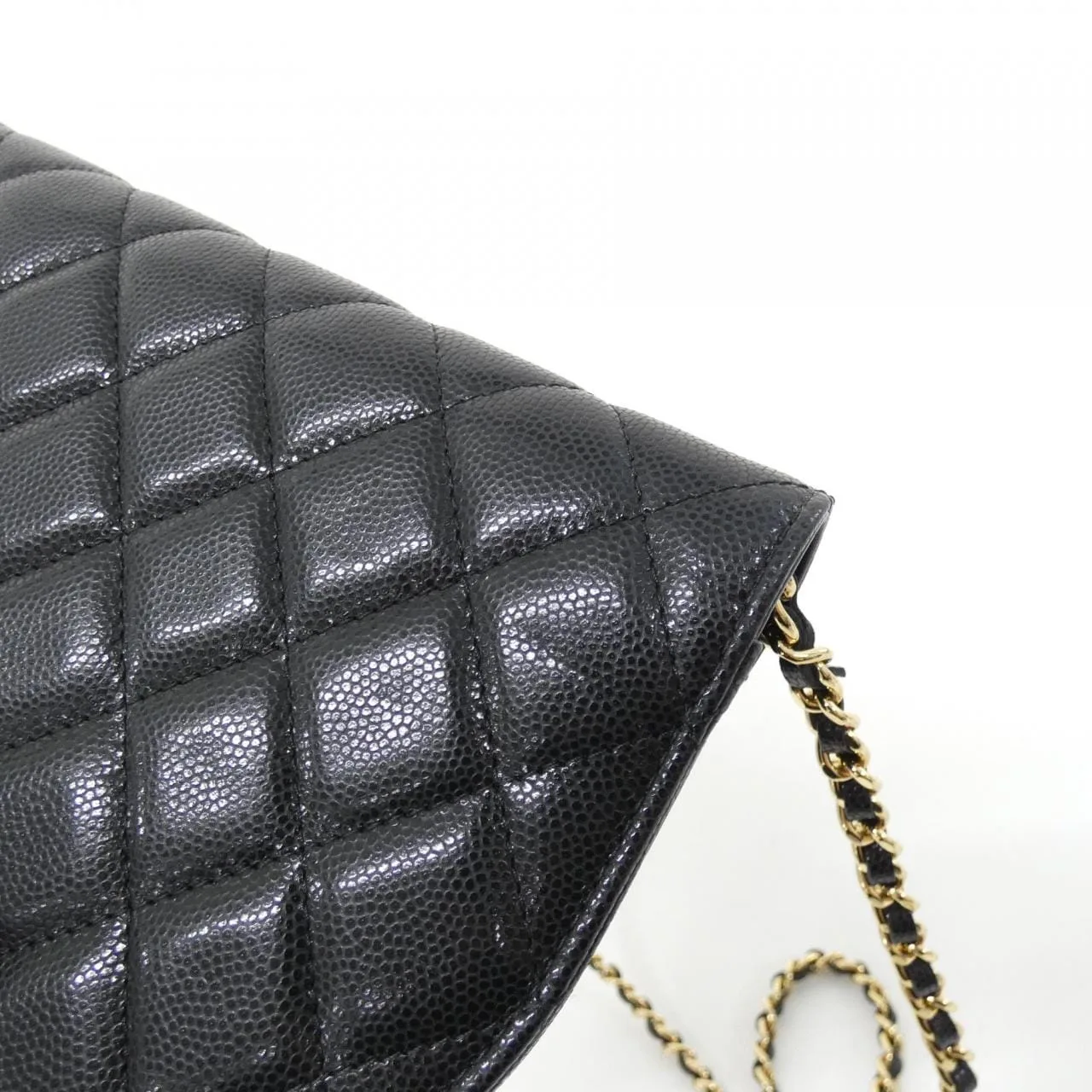 CHANEL Wallet Grained Calfskin Black Grained Calfskin Rank A - Thumbnail 5