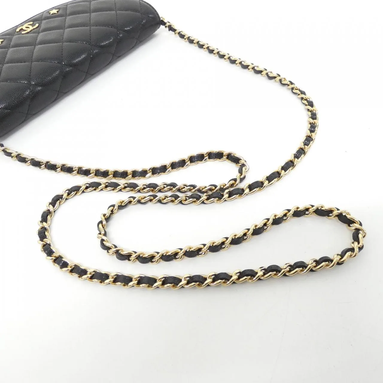 CHANEL Wallet Grained Calfskin Black Grained Calfskin Rank A - Thumbnail 6