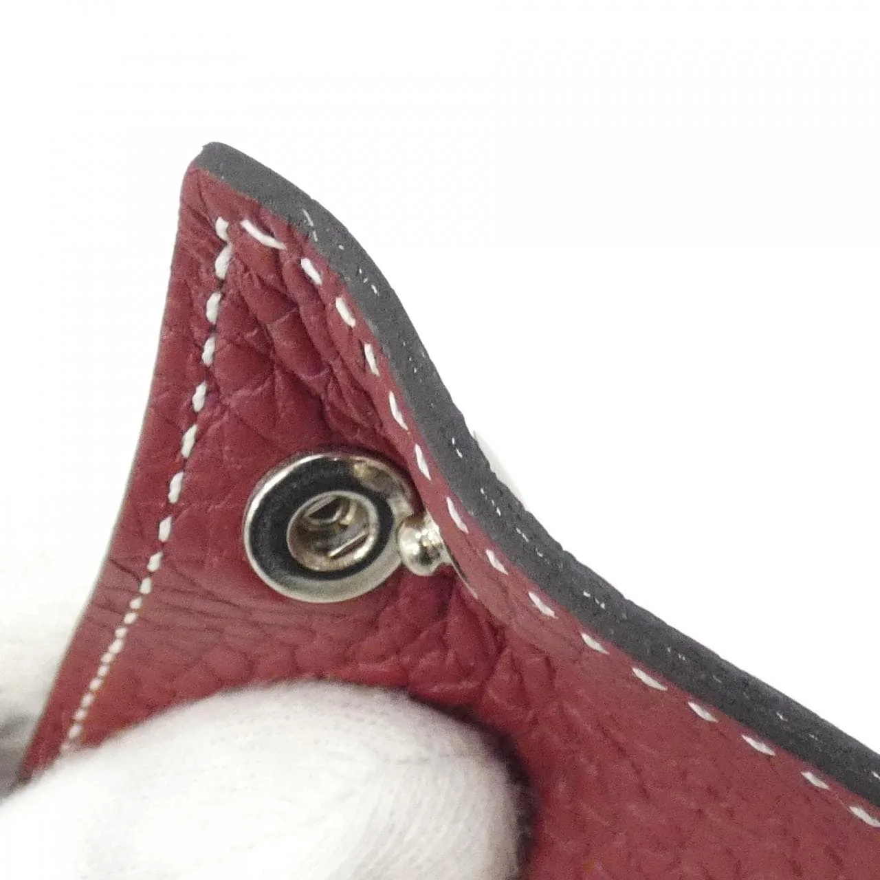 HERMES 311890M Wallet Clemence Rouge Clemence Leather Rank A - Thumbnail 4