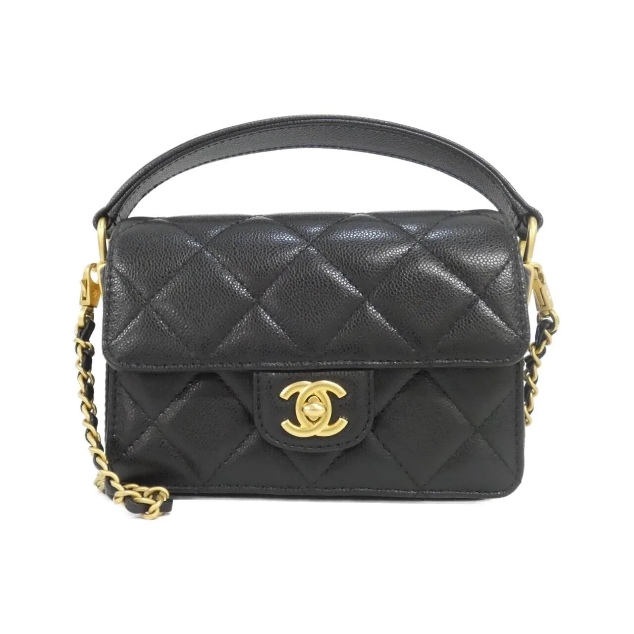 CHANEL AS5164 手提包 荔枝紋牛皮 Black