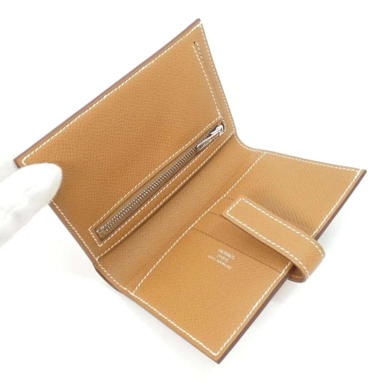 HERMES 085779CK Wallet Epsom Gold Epsom Leather Rank A - Thumbnail 6