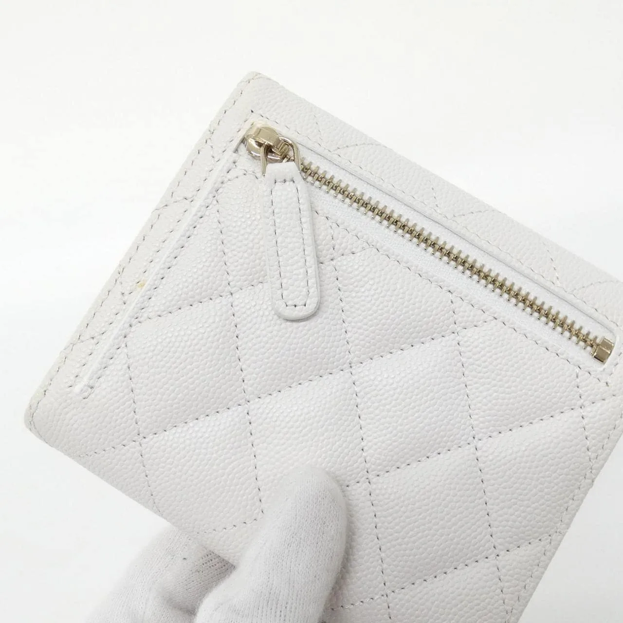CHANEL Timeless Classic AP0231 Wallet Grained Calfskin White Grained Calfskin Rank A - Thumbnail 6