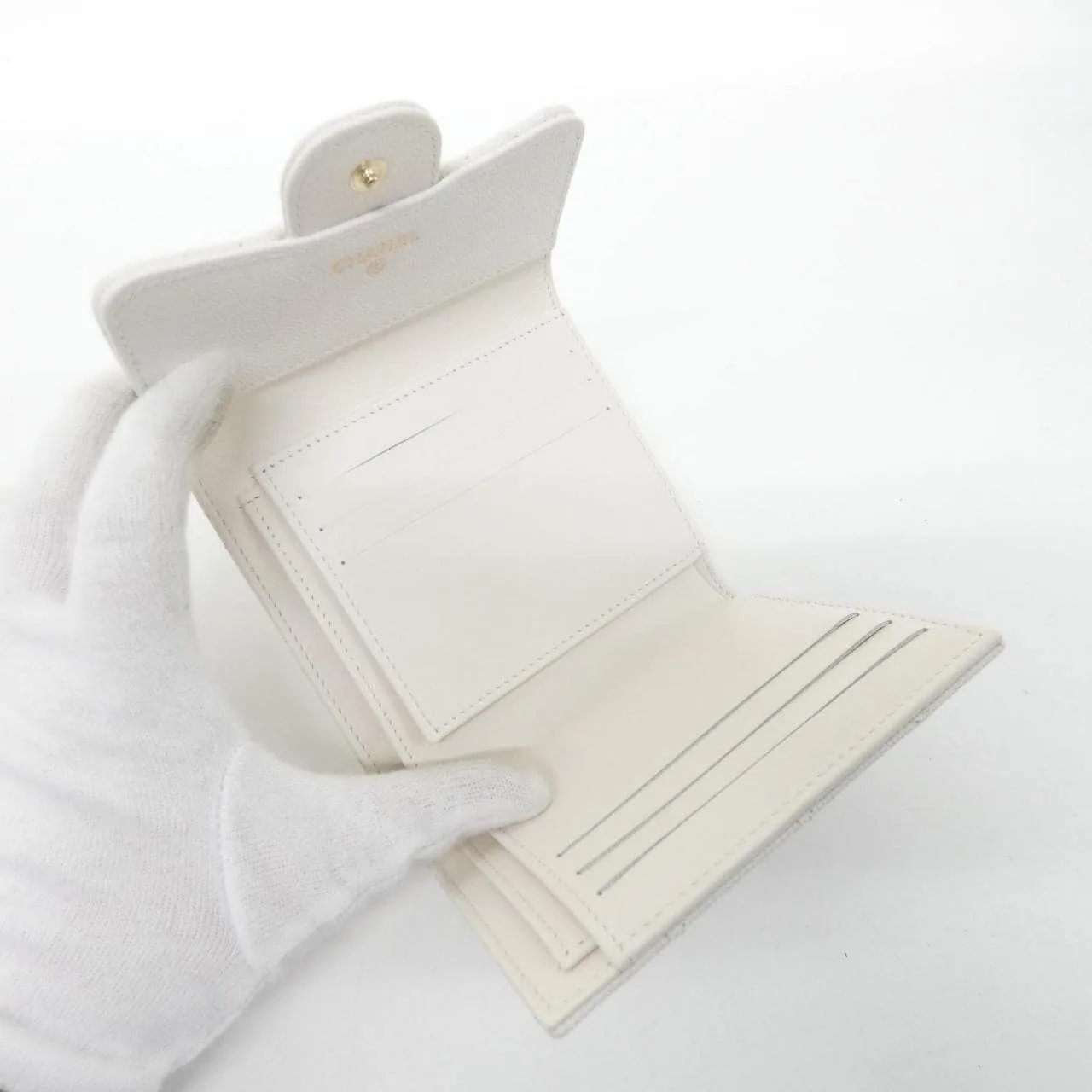 CHANEL Timeless Classic AP0231 Wallet Grained Calfskin White Grained Calfskin Rank A - Thumbnail 7