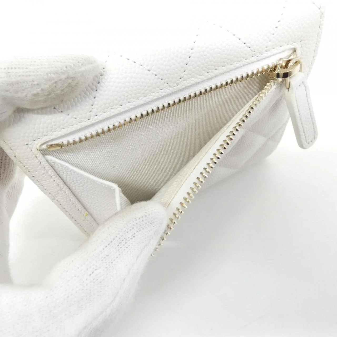 CHANEL Timeless Classic AP0231 Wallet Grained Calfskin White Grained Calfskin Rank A - Thumbnail 9