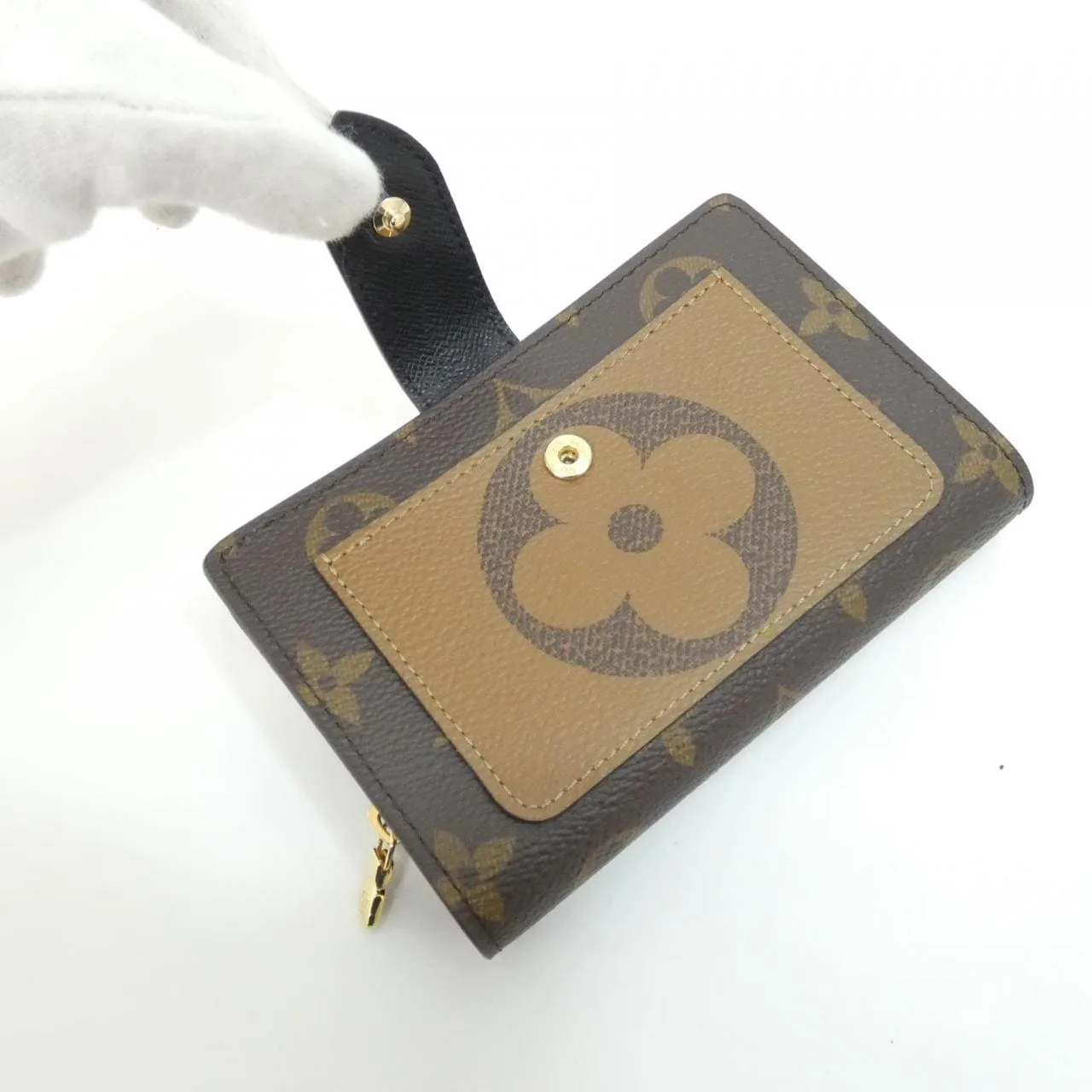 LOUIS VUITTON M69432 Wallet Monogram 黑色 Monogram 中古品A - 縮圖 4