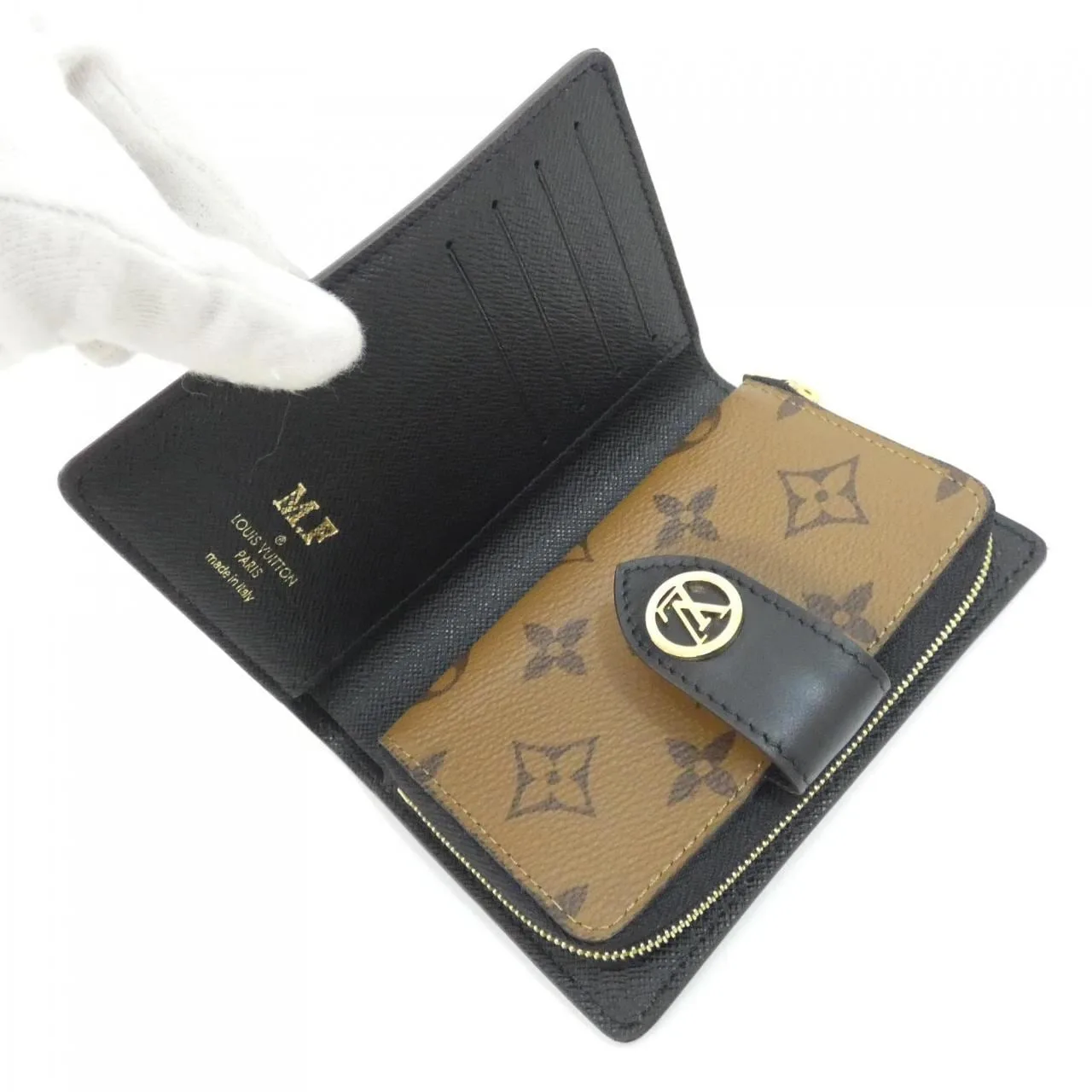 LOUIS VUITTON M69432 Wallet Monogram 黑色 Monogram 中古品A - 縮圖 5