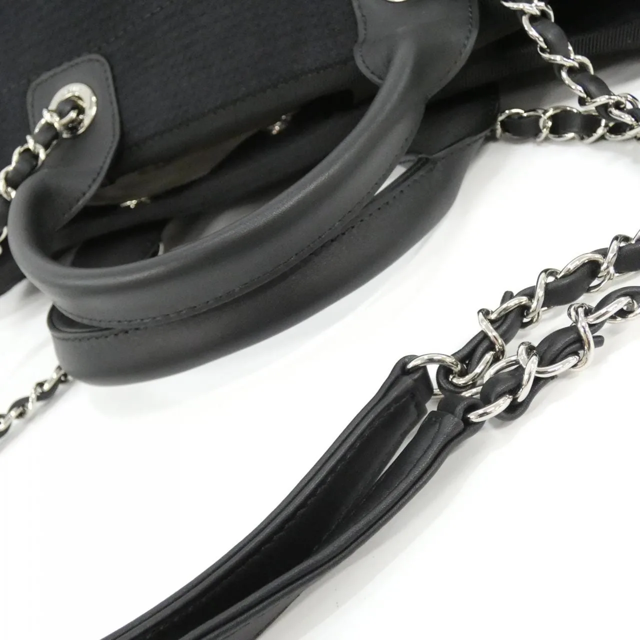 CHANEL Deauville AS3257 Handbag Black Rank A - Thumbnail 6