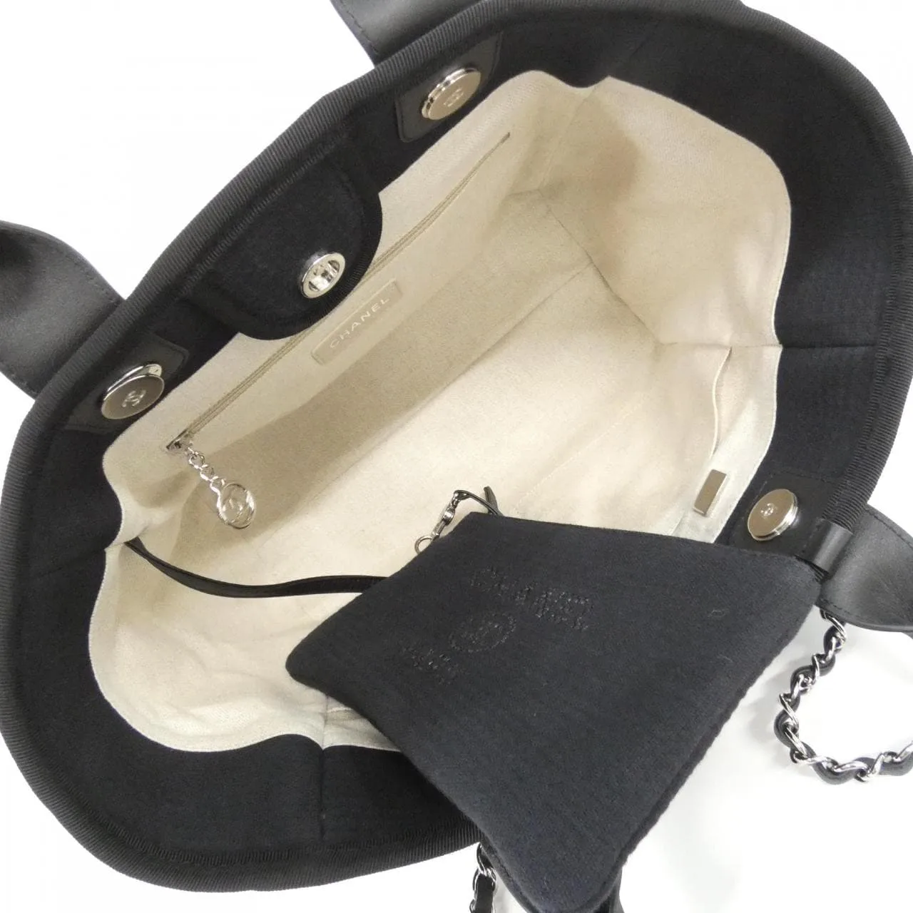 CHANEL Deauville AS3257 Handbag Black Rank A - Thumbnail 7