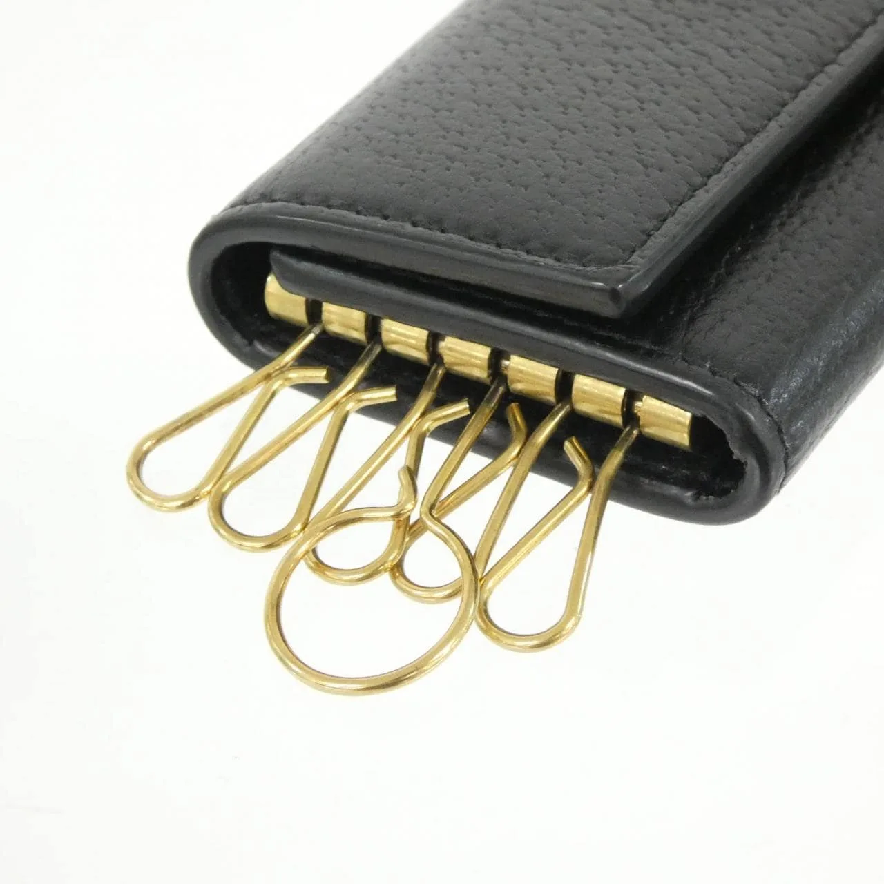 GUCCI 523683 DJ20T Key Case Leather Black Leather Rank A - Thumbnail 2