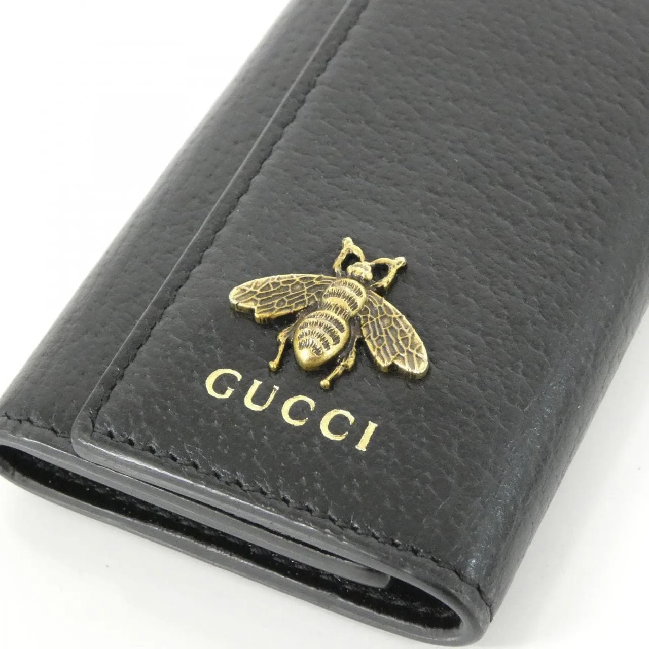 GUCCI 523683 DJ20T Key Case Leather Black Leather Rank A - Thumbnail 3