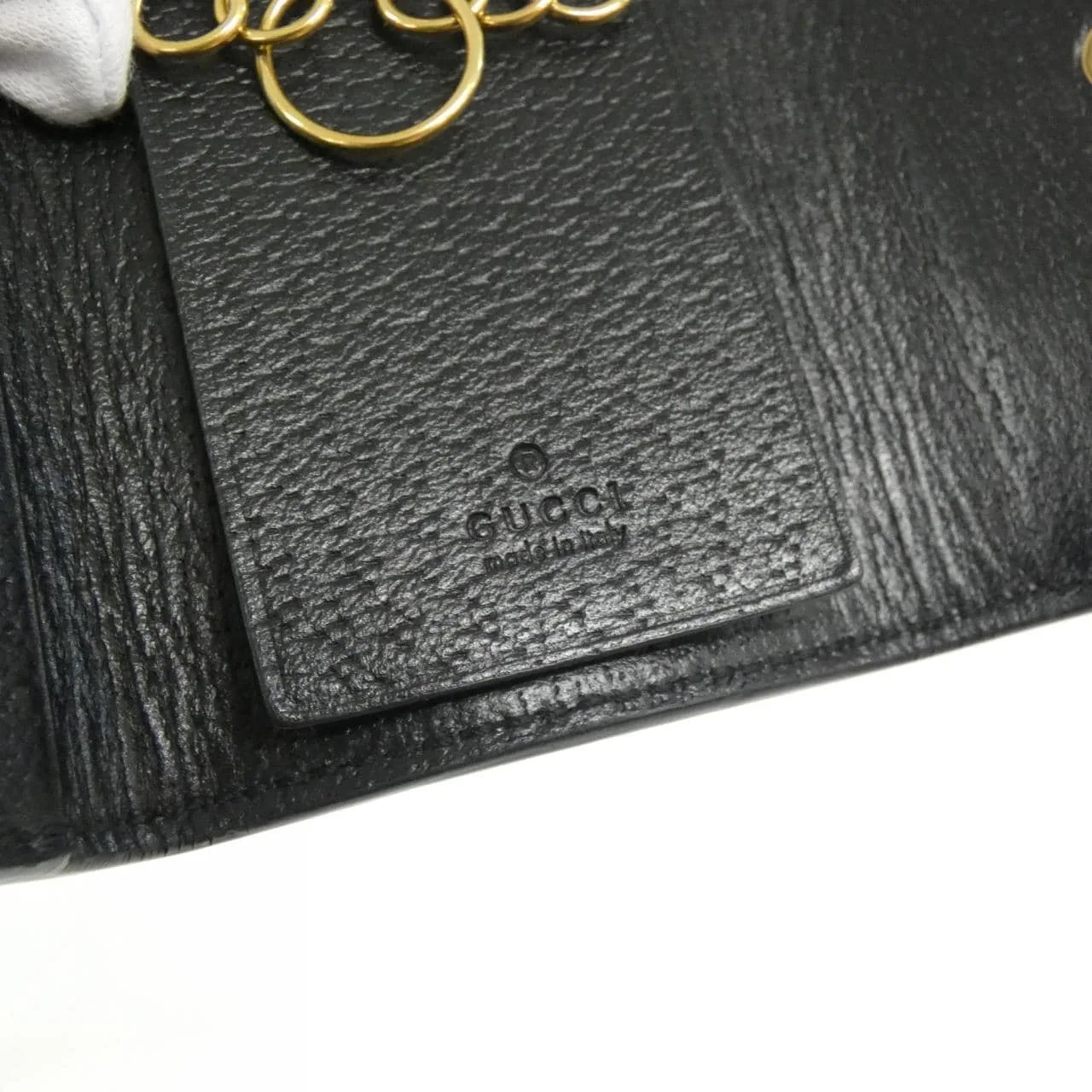 GUCCI 523683 DJ20T Key Case Leather Black Leather Rank A - Thumbnail 5