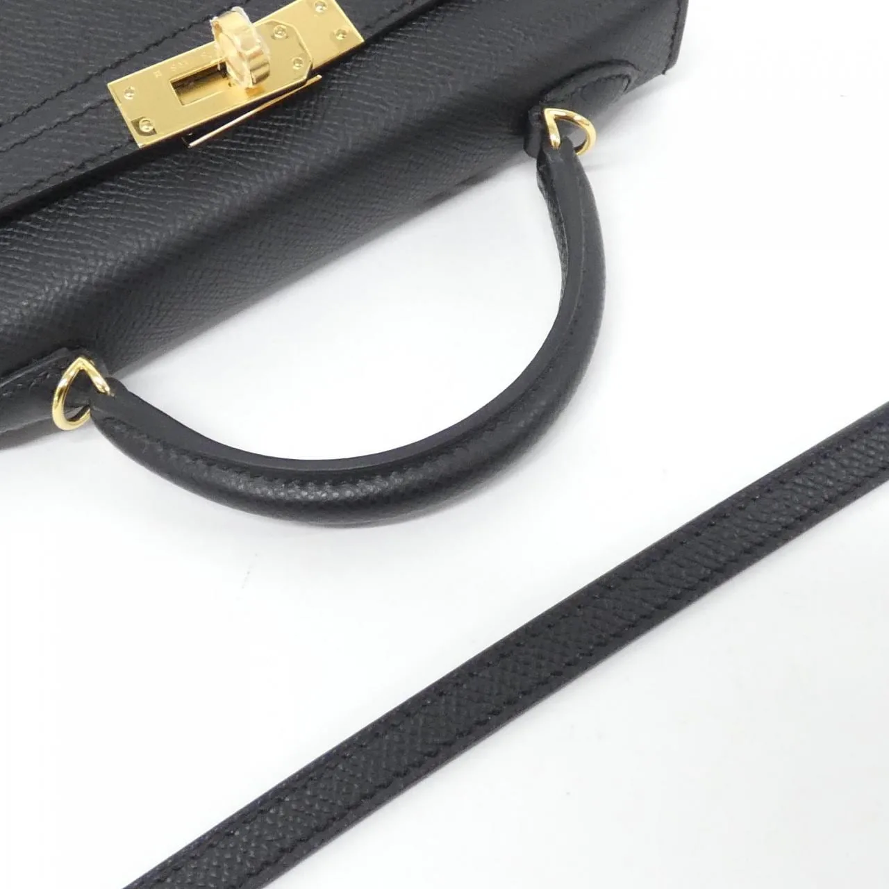 HERMES Kelly 071302CC Handbag Epsom Black Epsom Leather Rank A - Thumbnail 5