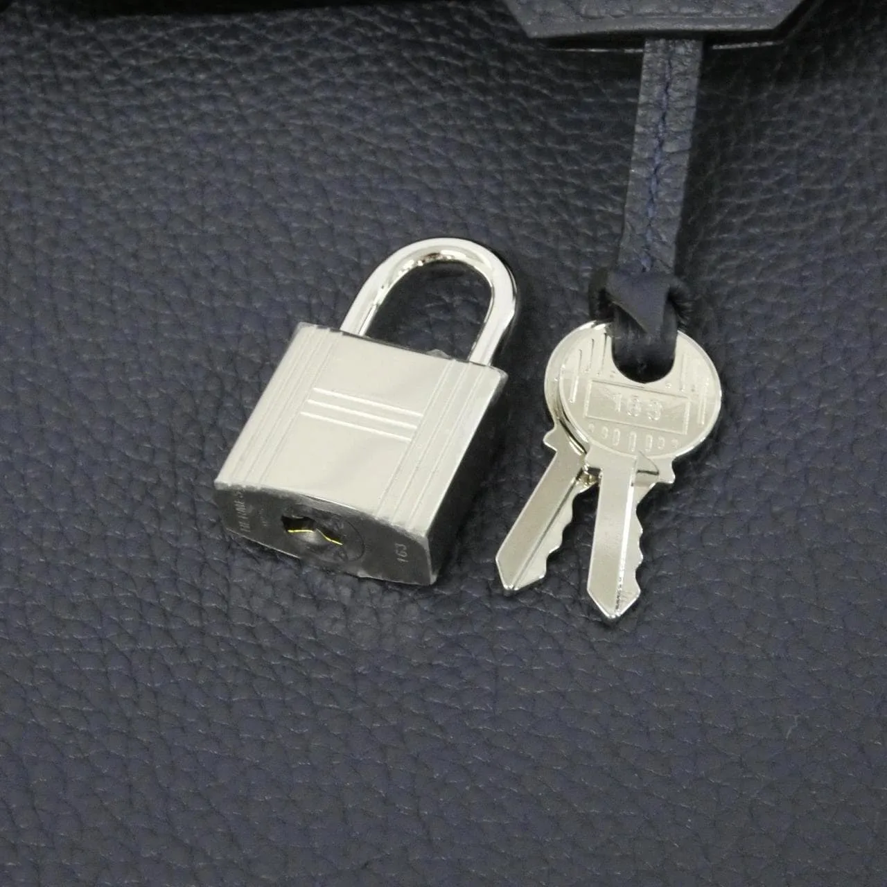 HERMES Birkin 041344CK Handbag Togo Blue Togo Leather Unused - Thumbnail 4