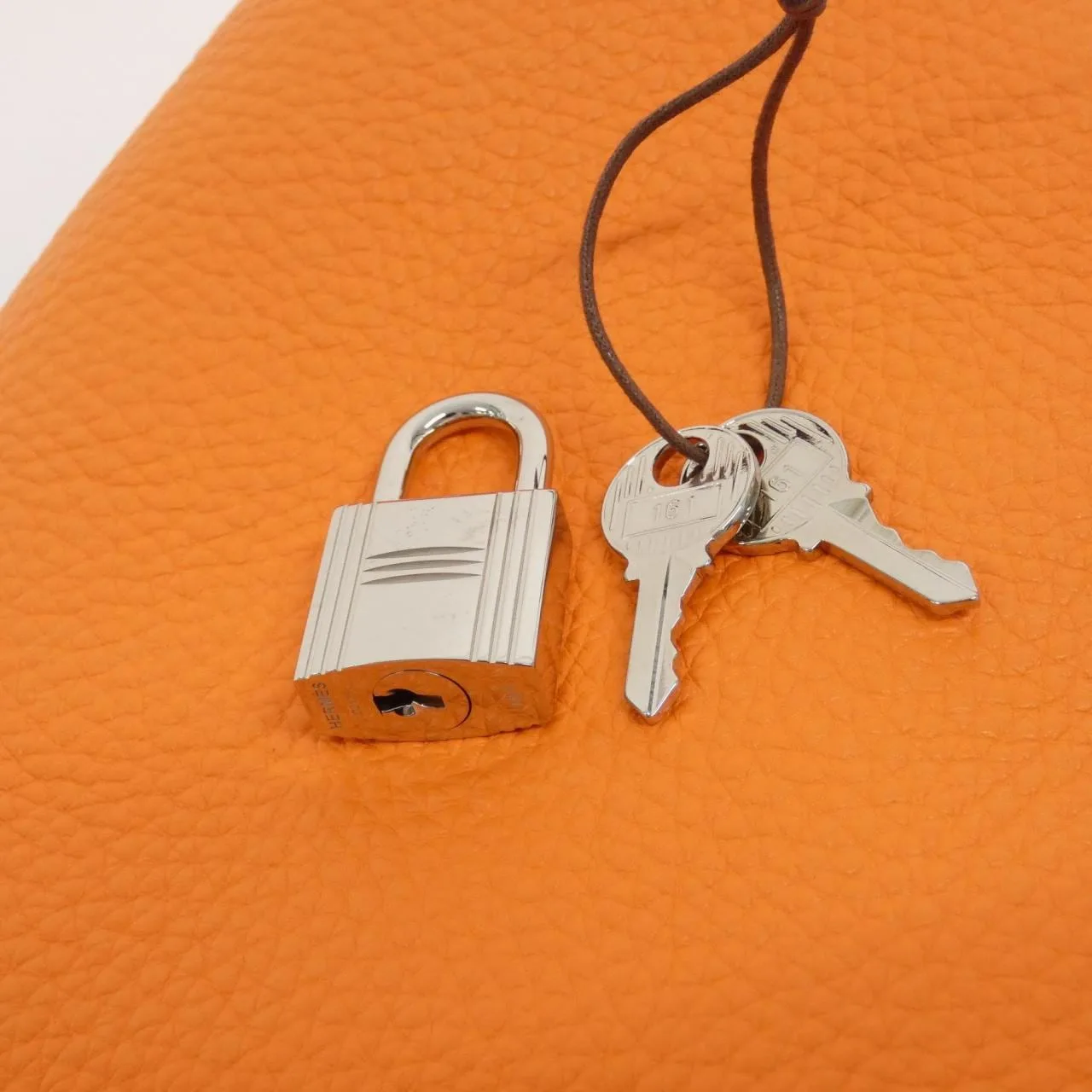 HERMES Picotin 056289CK Handbag Clemence 橙色 Clemence 皮 中古品A - 縮圖 4