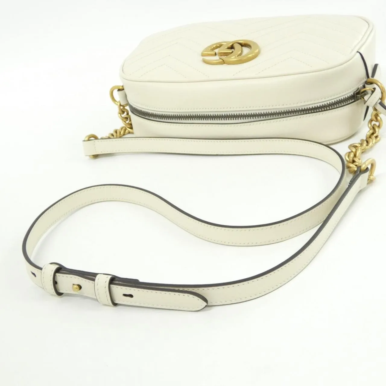 GUCCI Marmont 447632 DTD1T Shoulder Leather 黑色 皮革 中古品A - 縮圖 7