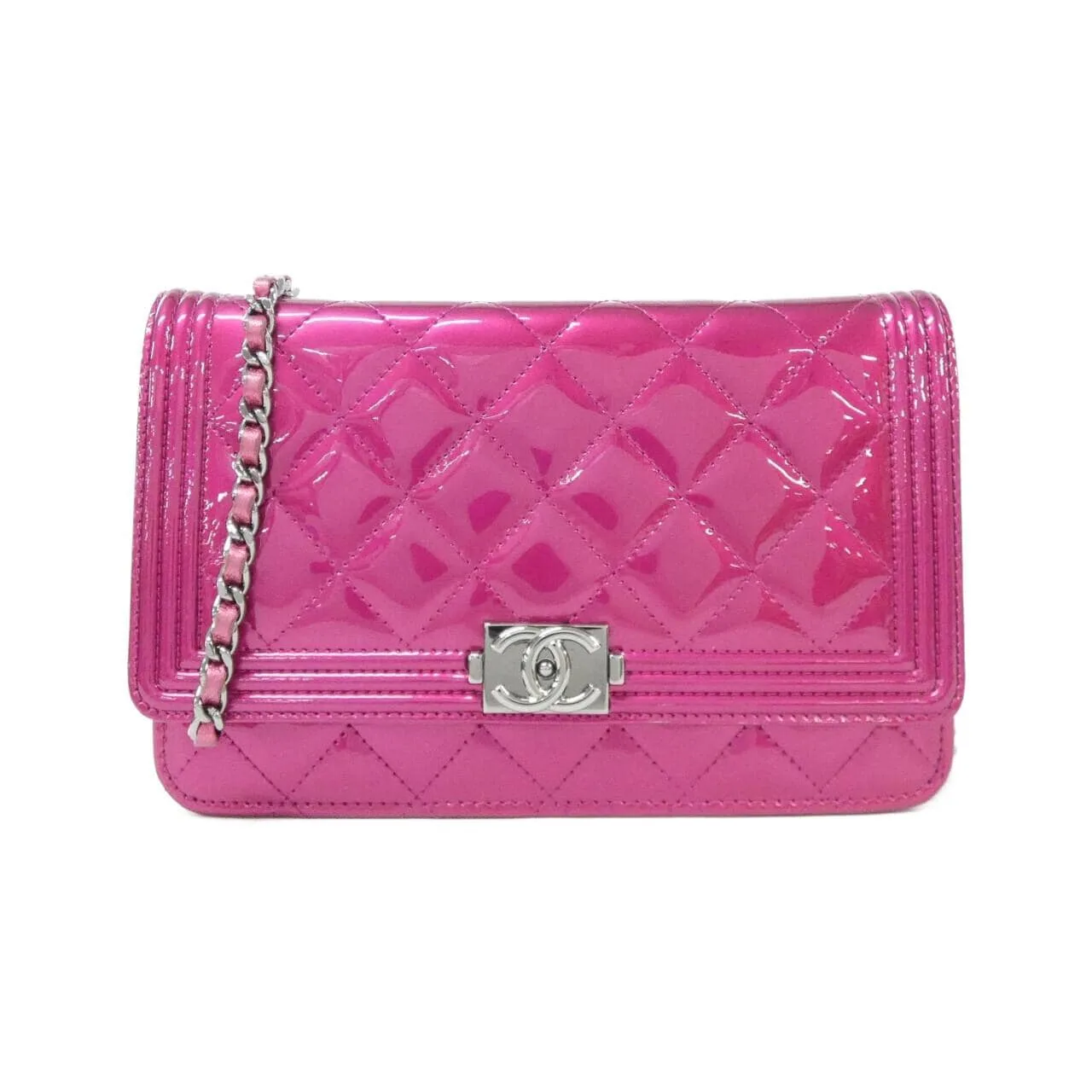 CHANEL Boy Chanel 68911 Wallet Patent Leather