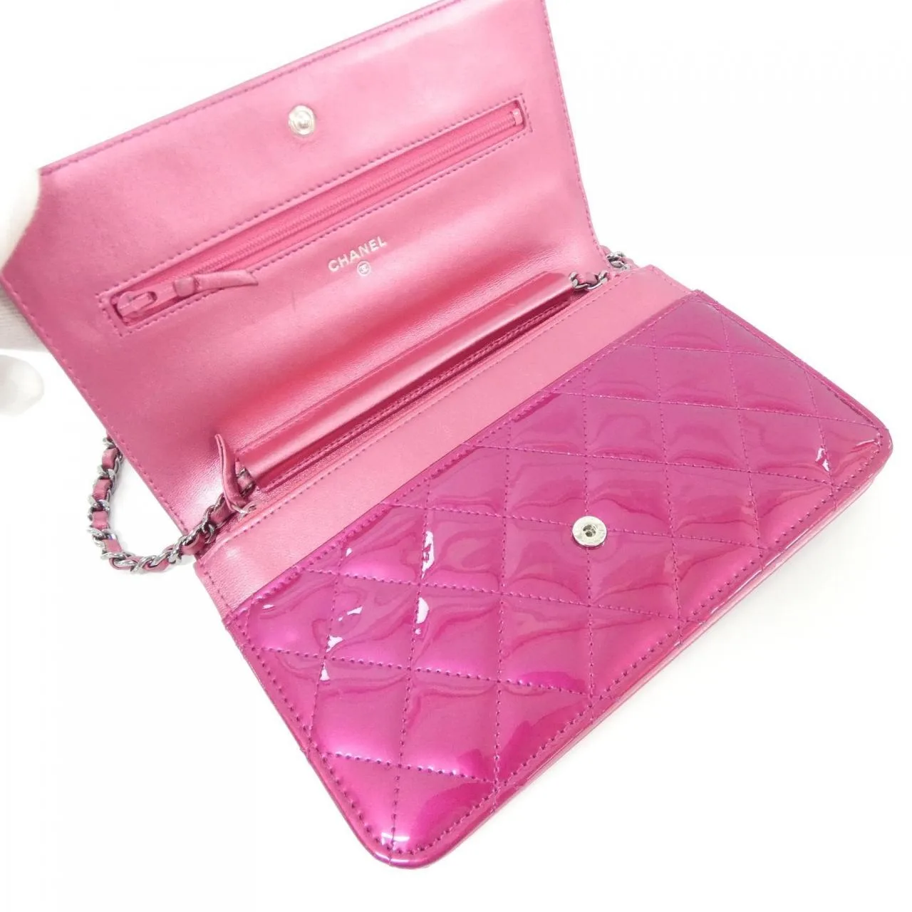 CHANEL Boy Chanel 68911 Wallet Patent Leather Pink Patent Leather Rank A - Thumbnail 7