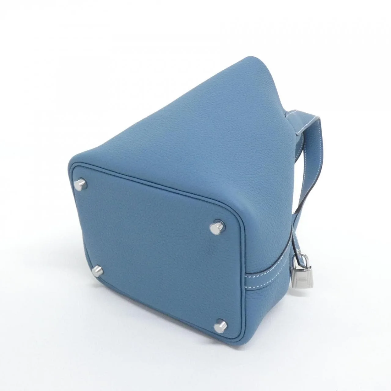 HERMES Picotin 056289CK Handbag Clemence Blue Clemence Leather Unused - Thumbnail 2