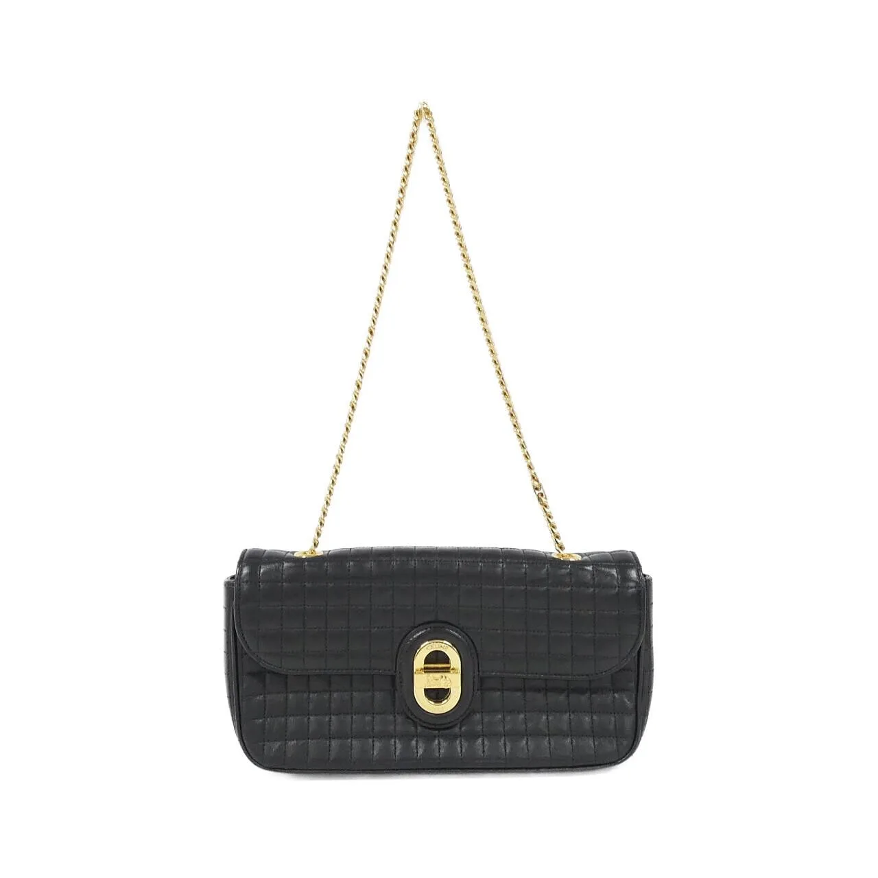 CELINE 196383DHG Shoulder Lambskin Black