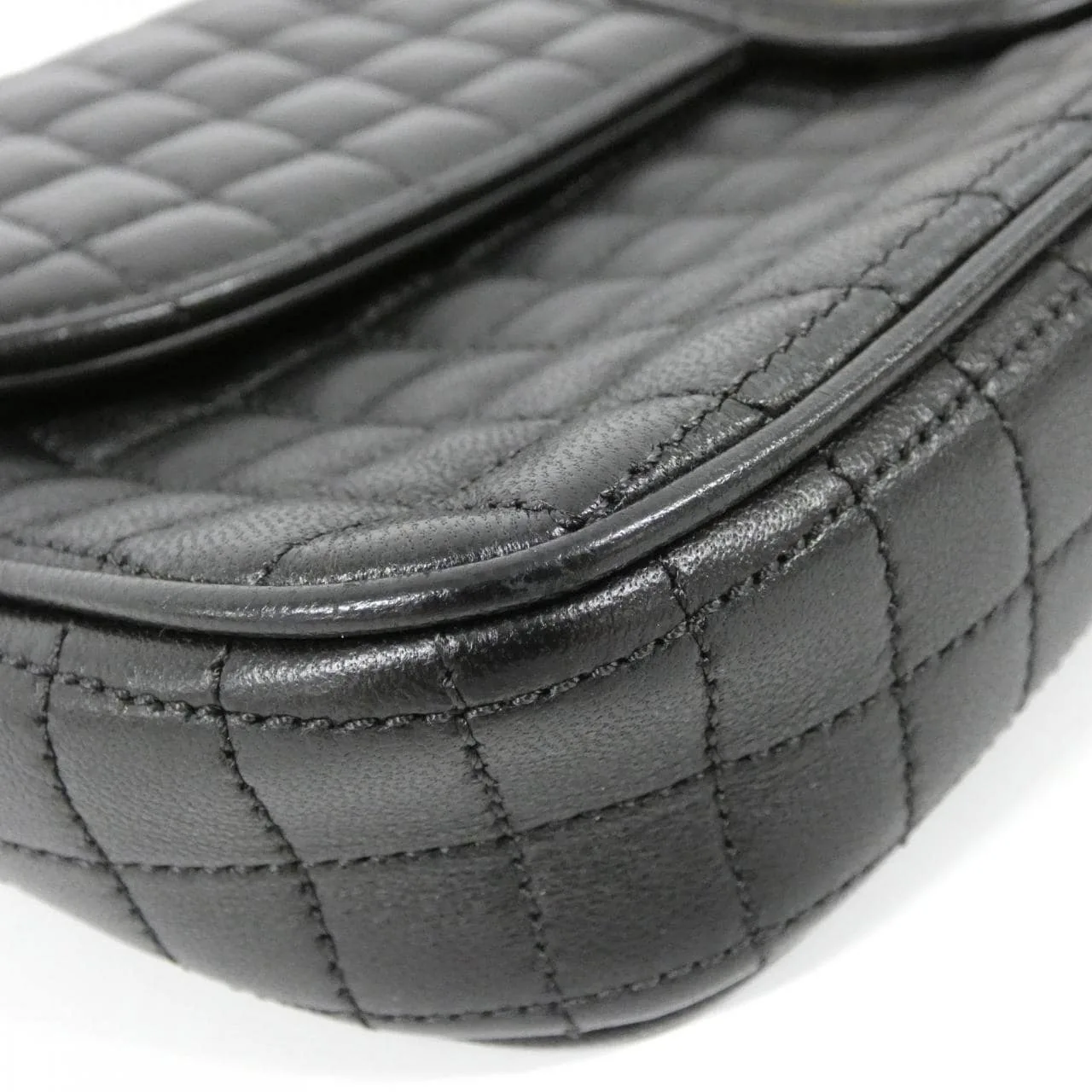 CELINE 196383DHG Shoulder Lambskin Black Lambskin Rank A - Thumbnail 3