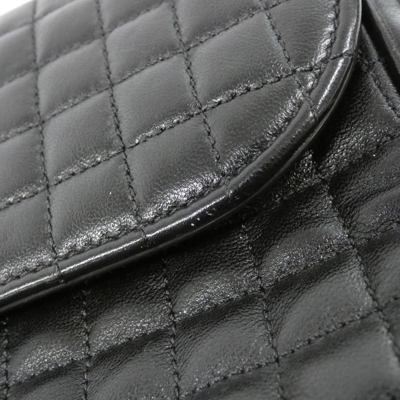 CELINE 196383DHG Shoulder Lambskin Black Lambskin Rank A - Thumbnail 4