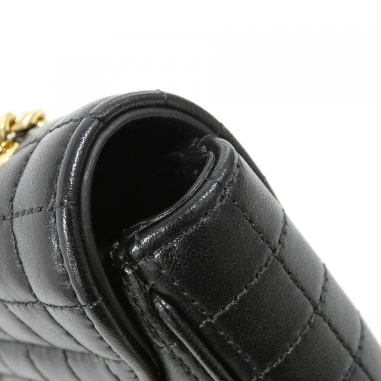 CELINE 196383DHG Shoulder Lambskin Black Lambskin Rank A - Thumbnail 6
