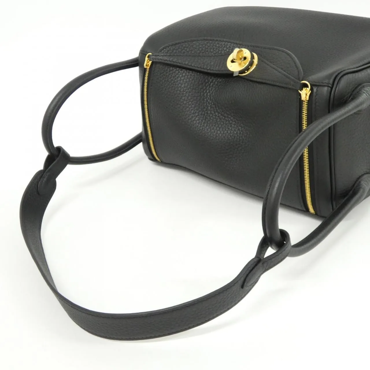 HERMES Lindy 073428CC Shoulder Clemence Black Clemence Leather Rank A - Thumbnail 4