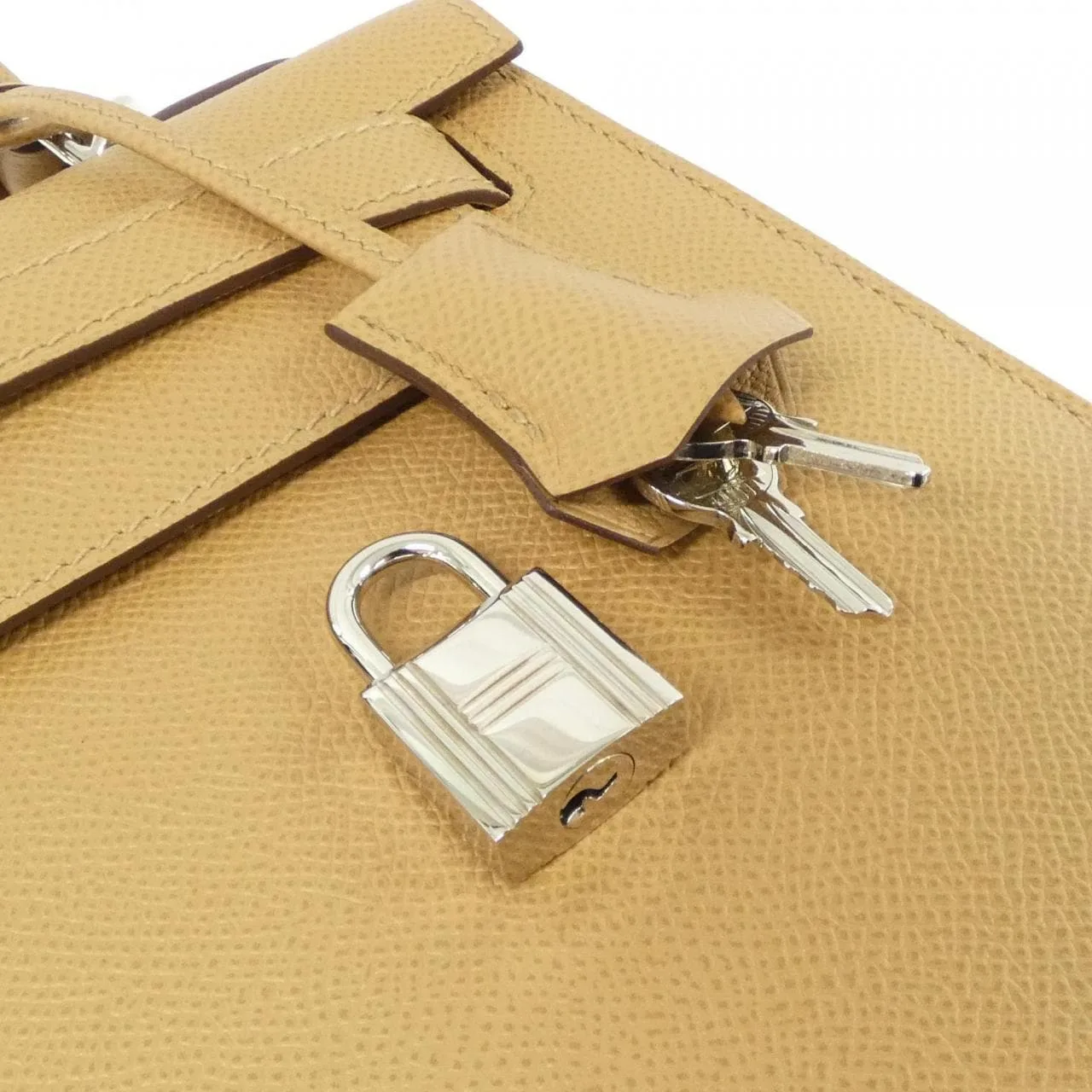 HERMES Kelly 042319CK Handbag Epsom Black Epsom Leather Rank A - Thumbnail 4